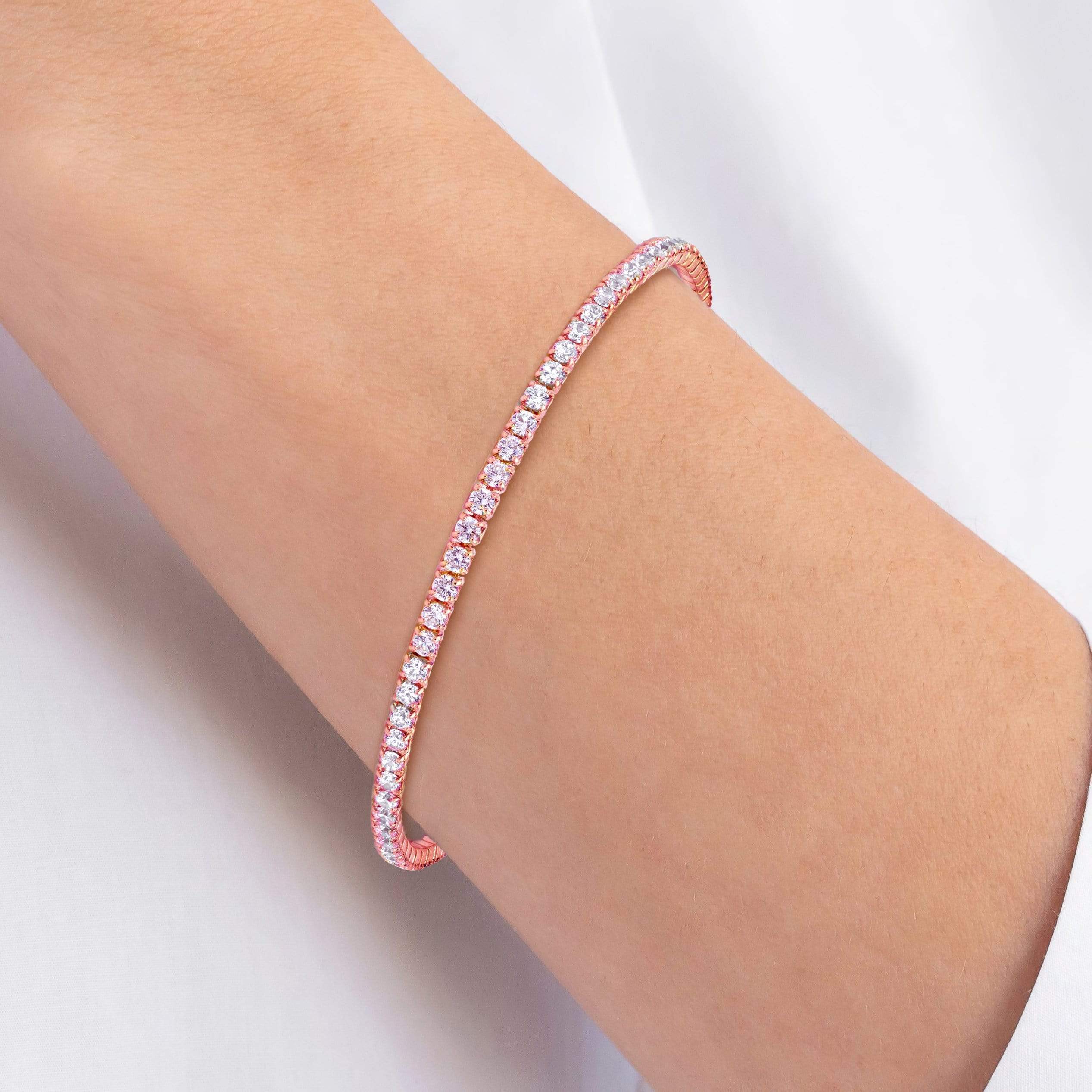 Lynora Jewellery Bracelet 7.5" / Rose Gold Plate / Clear Tennis Bracelet Rose Gold Plate