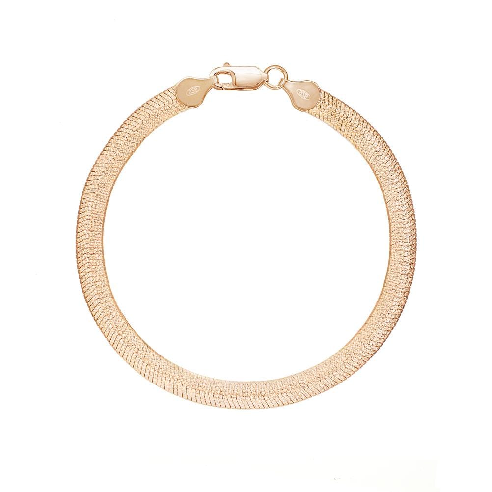 Lynora Jewellery Bracelet 7.5" / Rose Gold Plate Flat Chain Bracelet Rose Gold Plate
