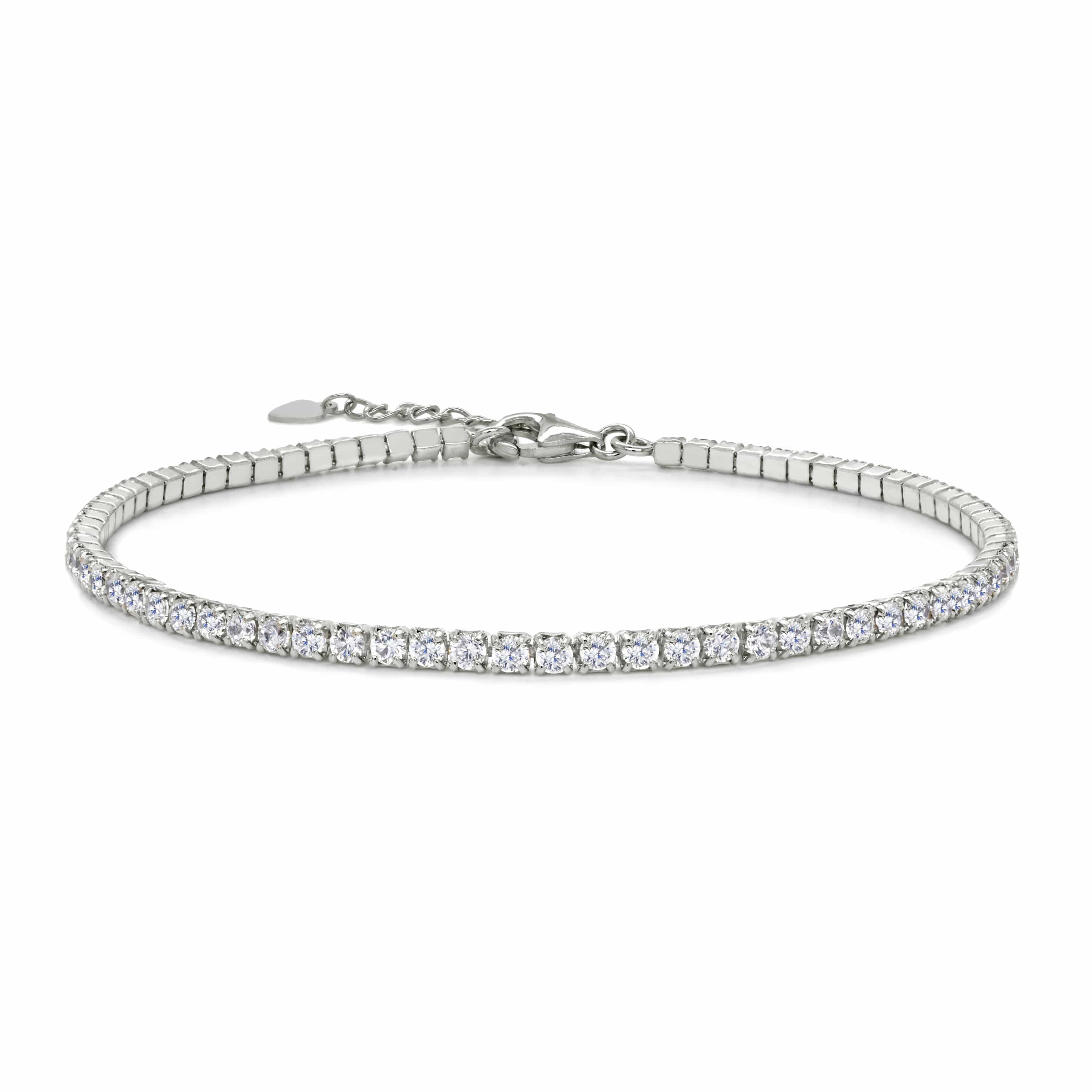 Lynora Jewellery Bracelet 7.5" / Sterling Silver / Clear Tennis Bracelet Sterling Silver