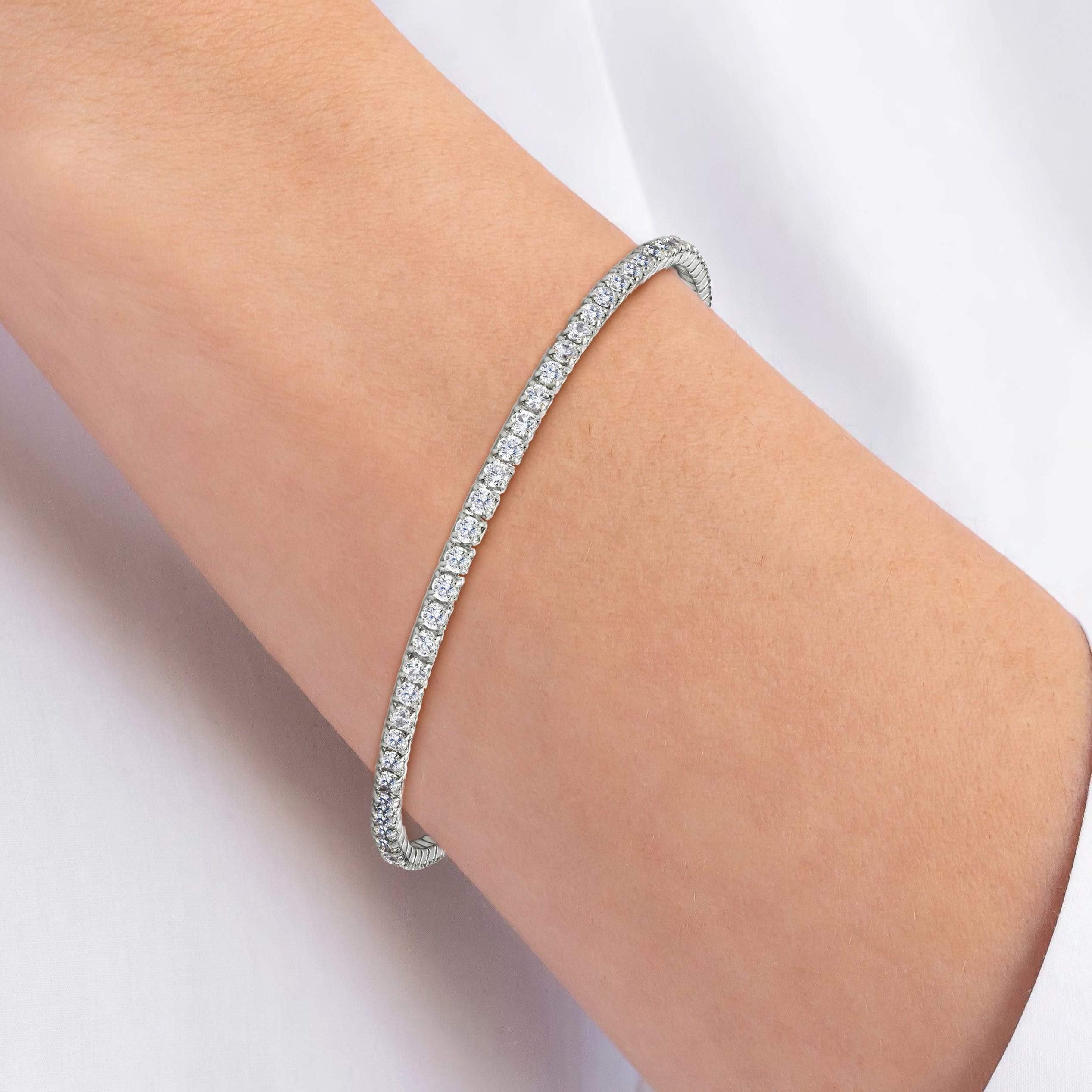 Lynora Jewellery Bracelet 7.5" / Sterling Silver / Clear Tennis Bracelet Sterling Silver