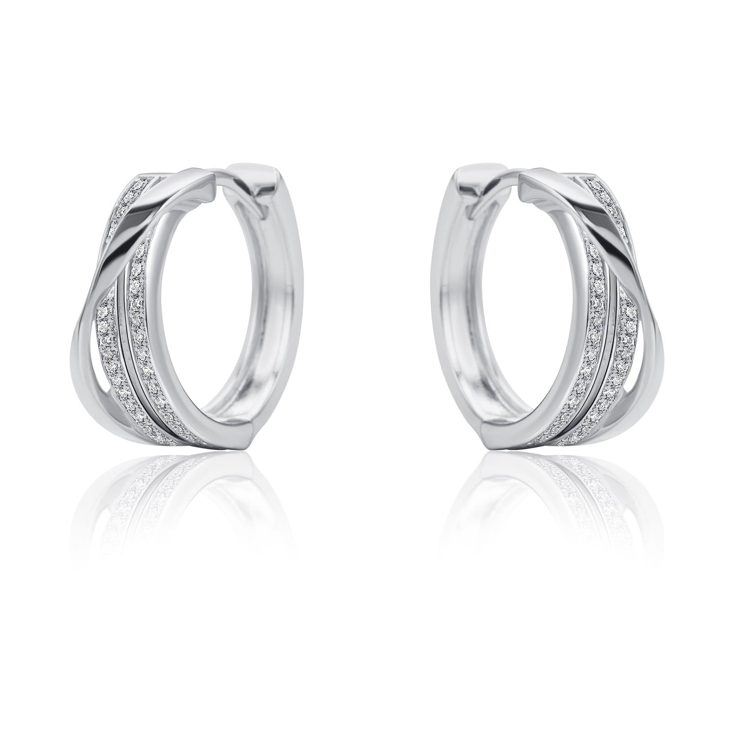 Lynora Jewellery Earring Clear / Sterling Silver Twisted Hoop Sterling Silver