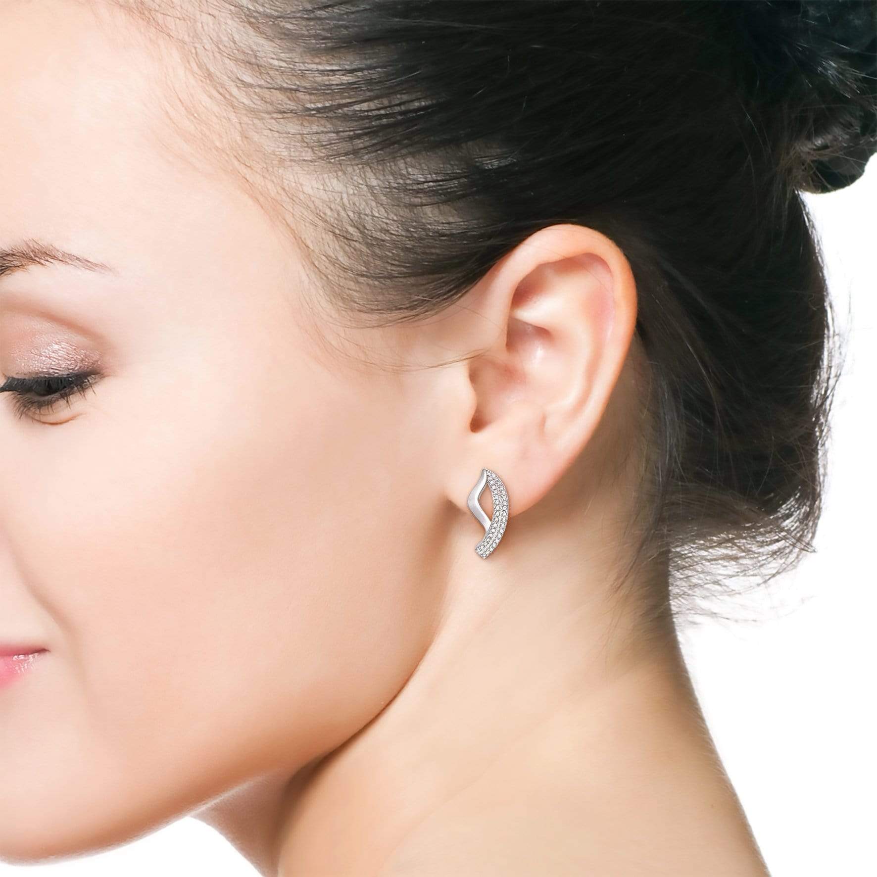 Lynora Jewellery Earring Sterling Silver Curve Earrings Sterling Silver
