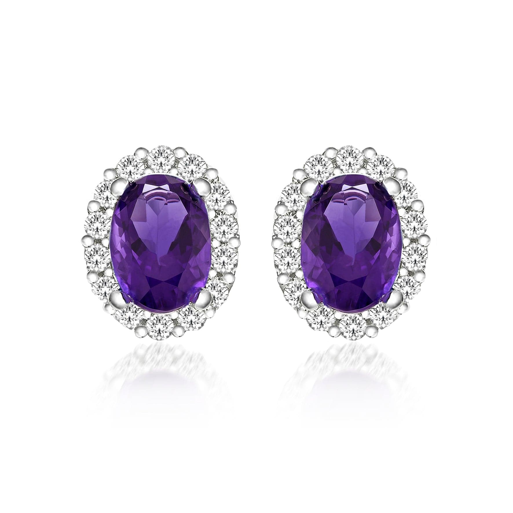 Lynora Jewellery Earring Sterling Silver / Emerald Opulence Studs Sterling Silver & Amethyst Stone