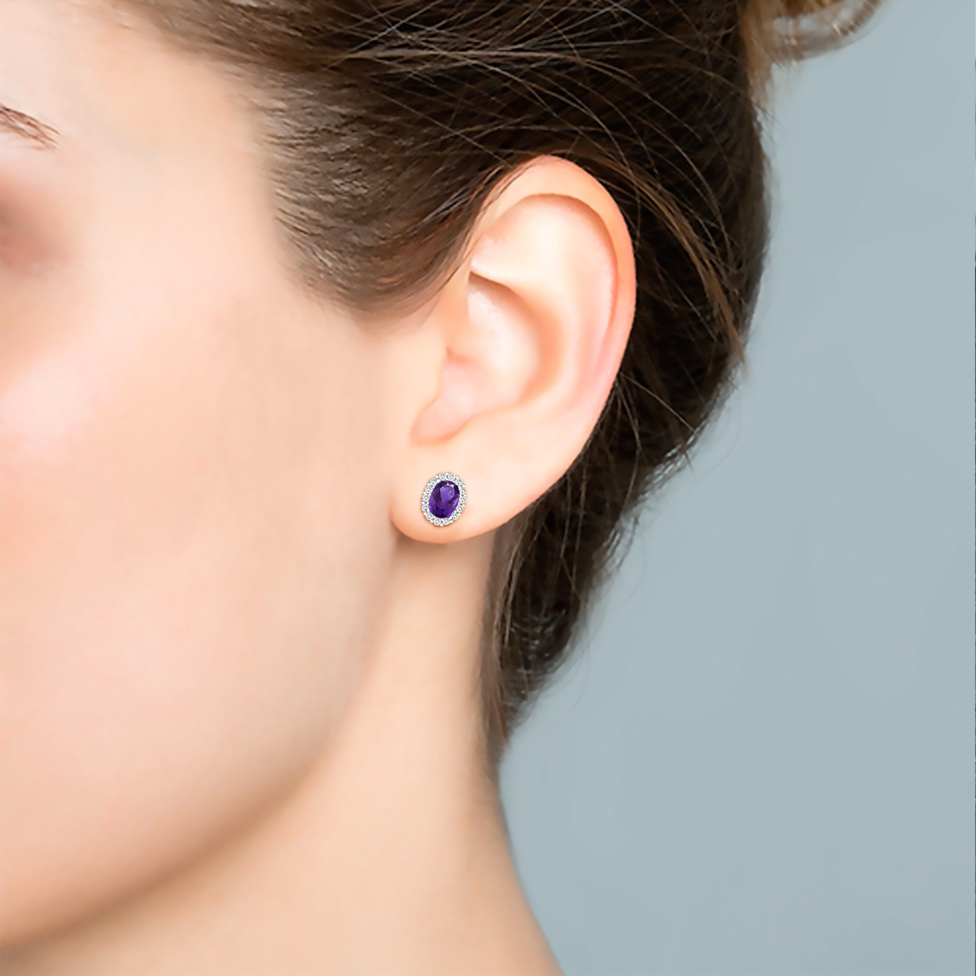 Lynora Jewellery Earring Sterling Silver / Emerald Opulence Studs Sterling Silver & Amethyst Stone