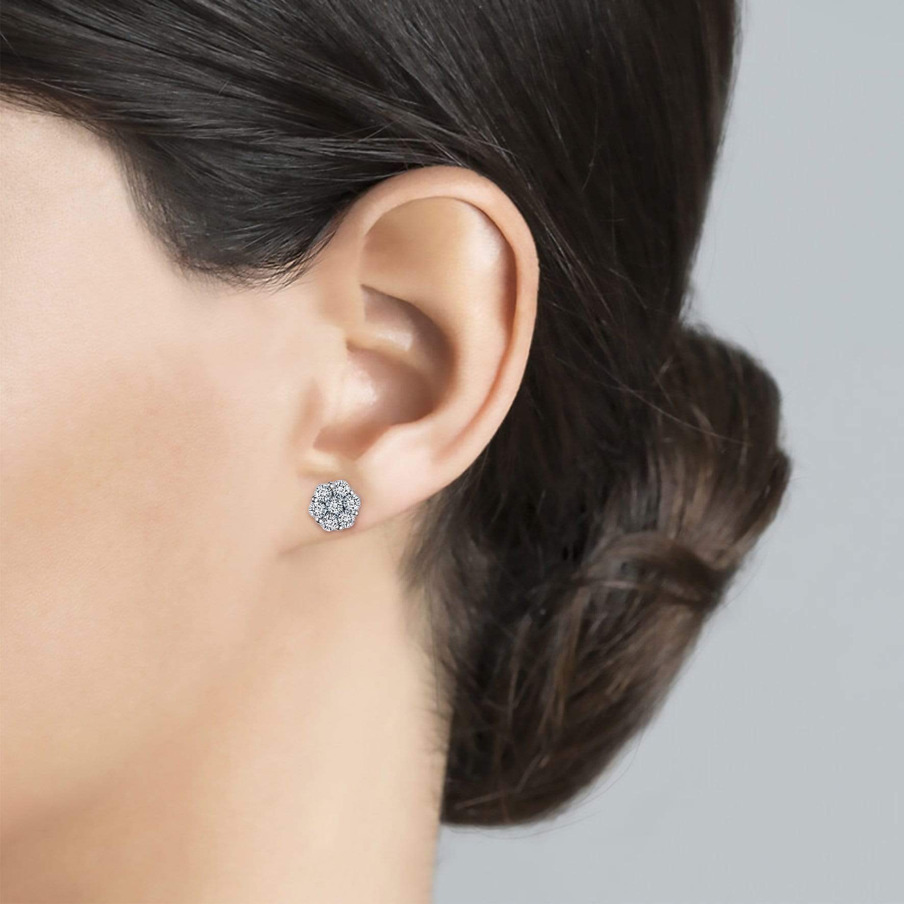 Lynora Jewellery Earring Sterling Silver Flower Cluster Earrings Sterling Silver