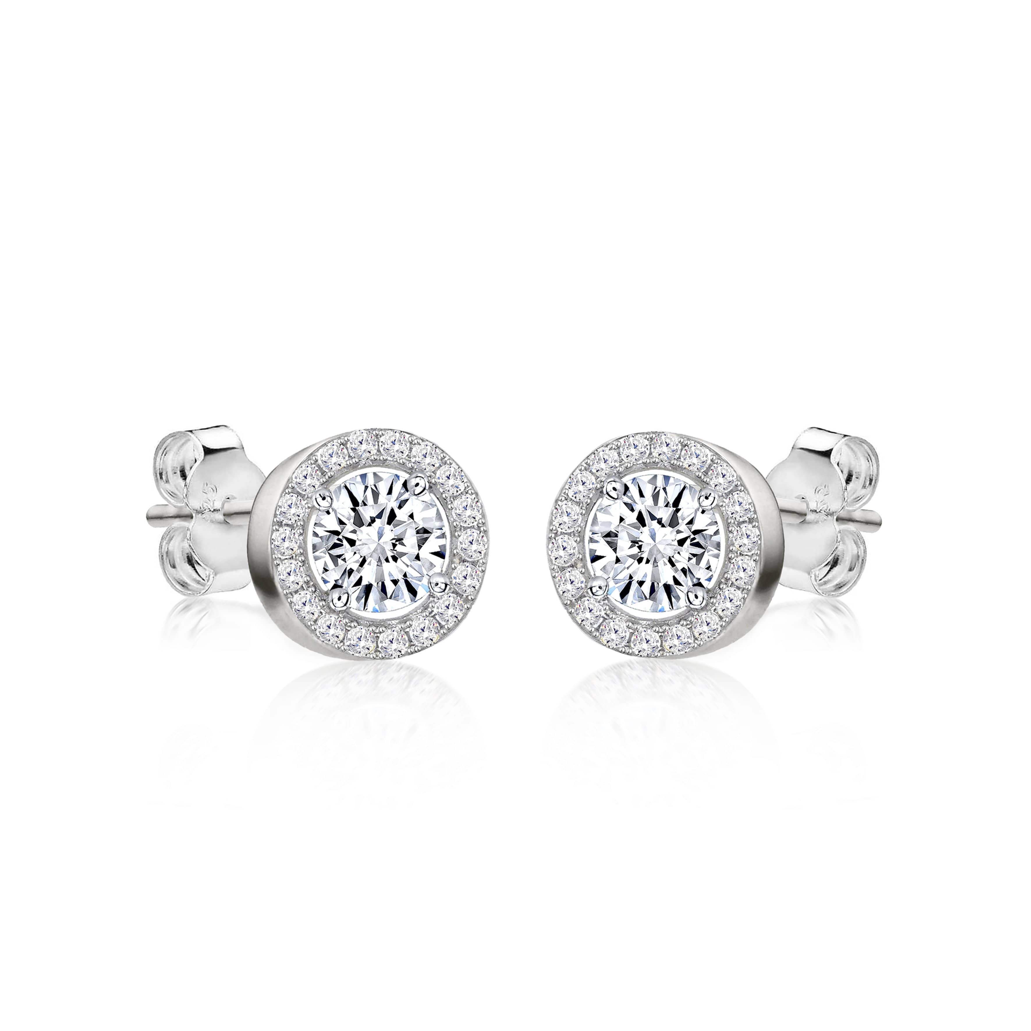 Lynora Jewellery Earring Sterling Silver Halo Elevated Earrings Sterling Silver