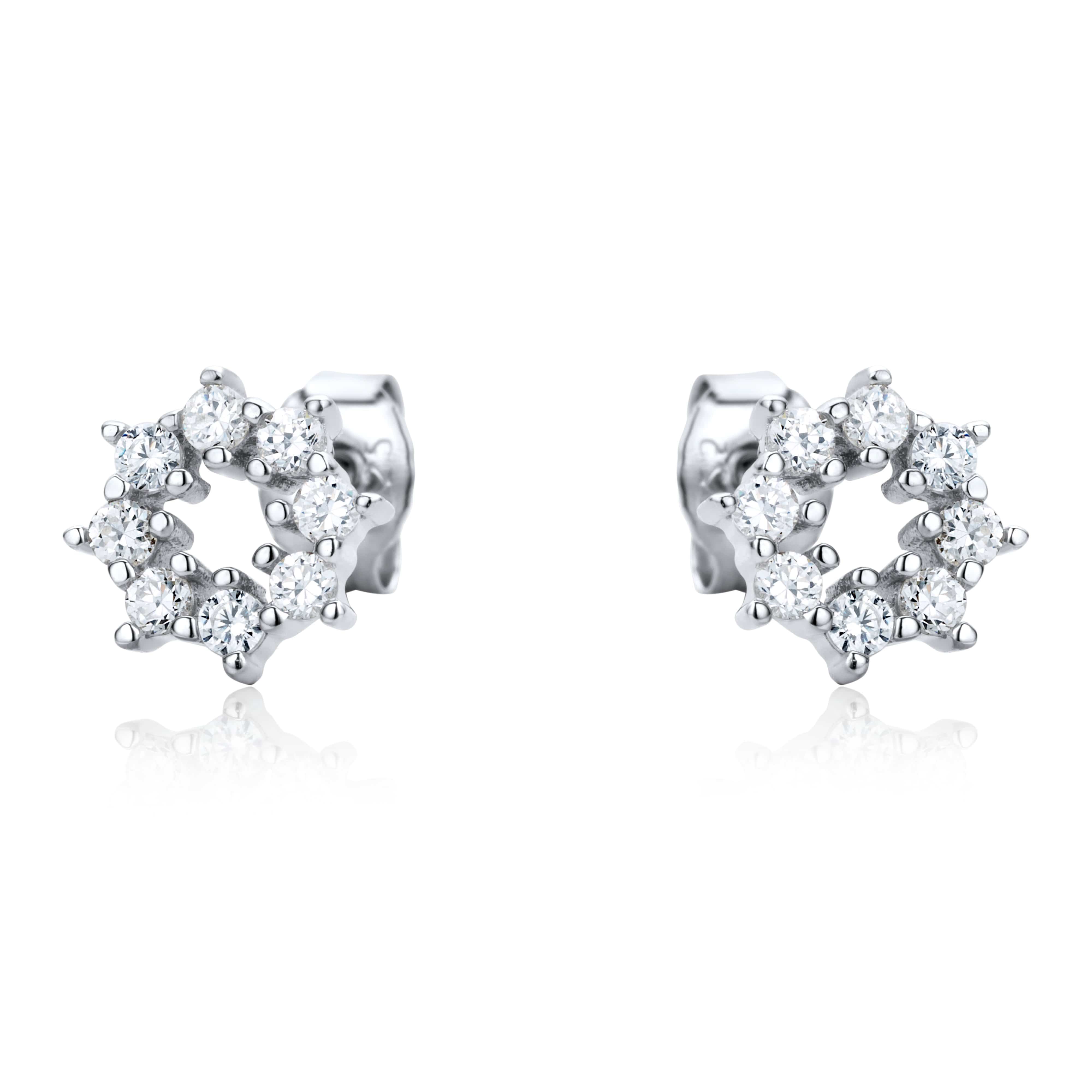 Lynora Jewellery Earring Sterling Silver Halo Petal Studs Sterling Silver
