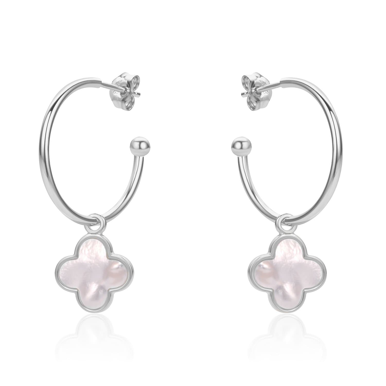 Lynora Jewellery Earring Sterling Silver / Mother of Pearl Eight Movement Earrings Sterling Silver