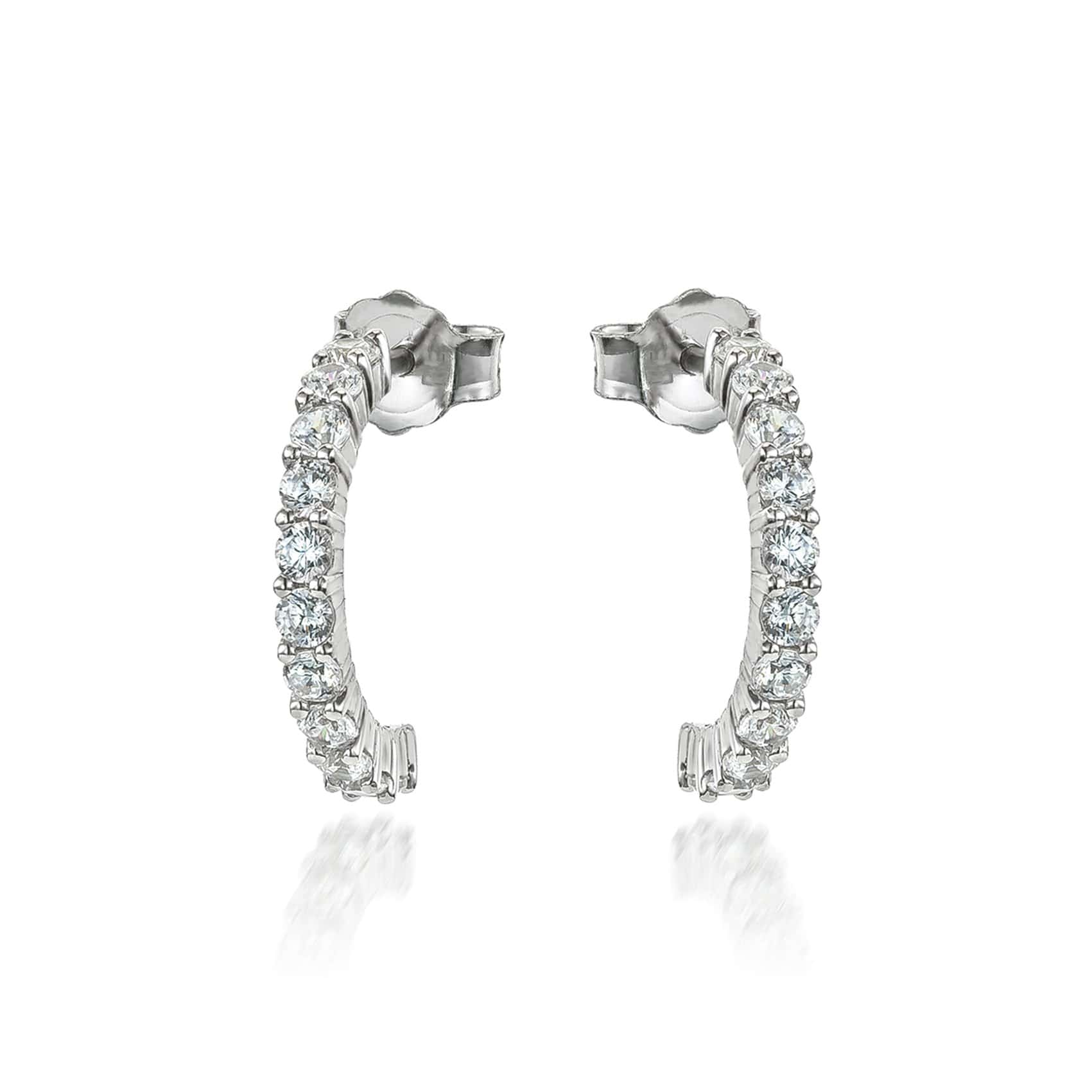Lynora Jewellery Earring Sterling Silver Pave Earrings Sterling Silver