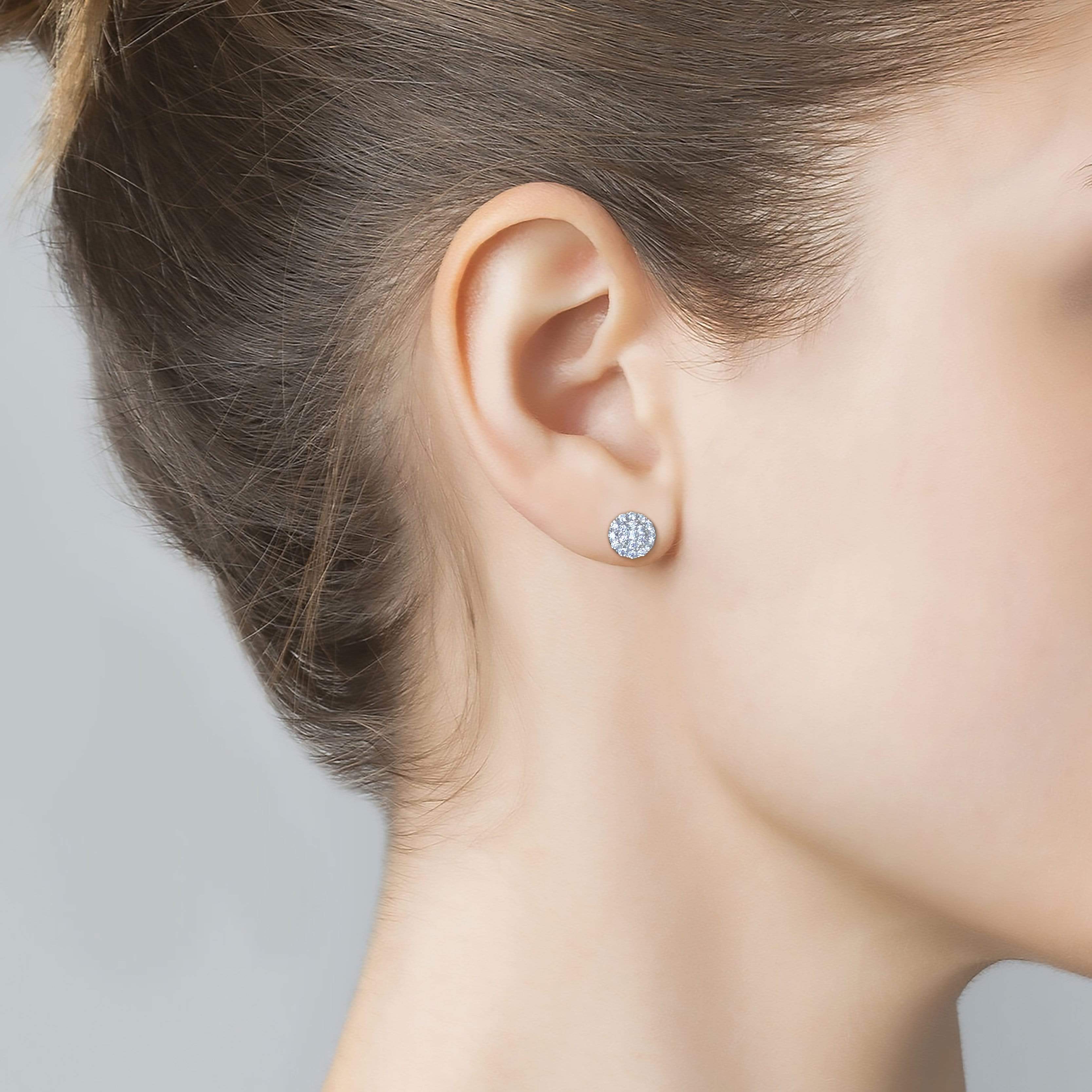 Lynora Jewellery Earring Sterling Silver Pavé Round Studs Sterling Silver
