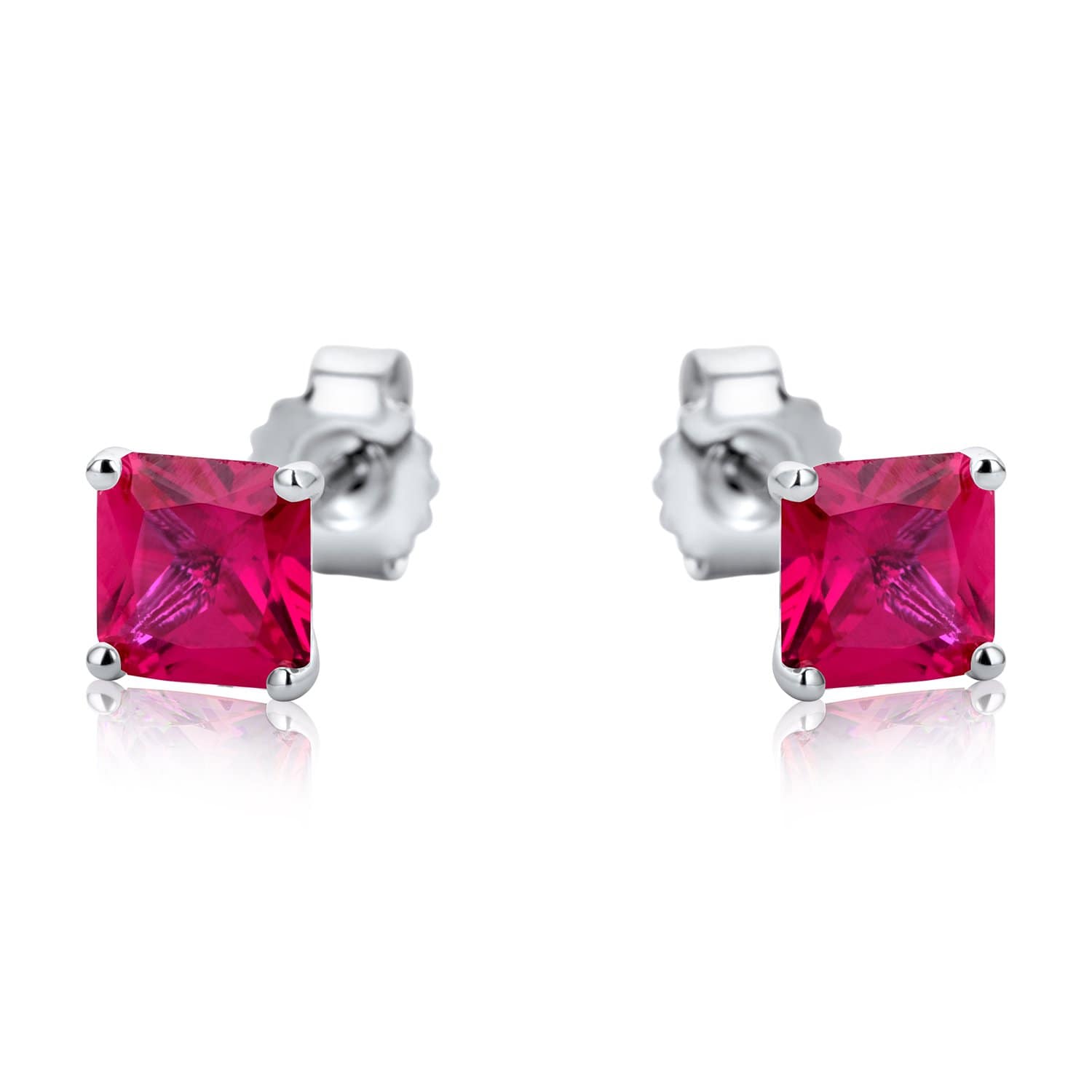 Lynora Jewellery Earring Sterling Silver Square Multicolour Stud Set Sterling Silver