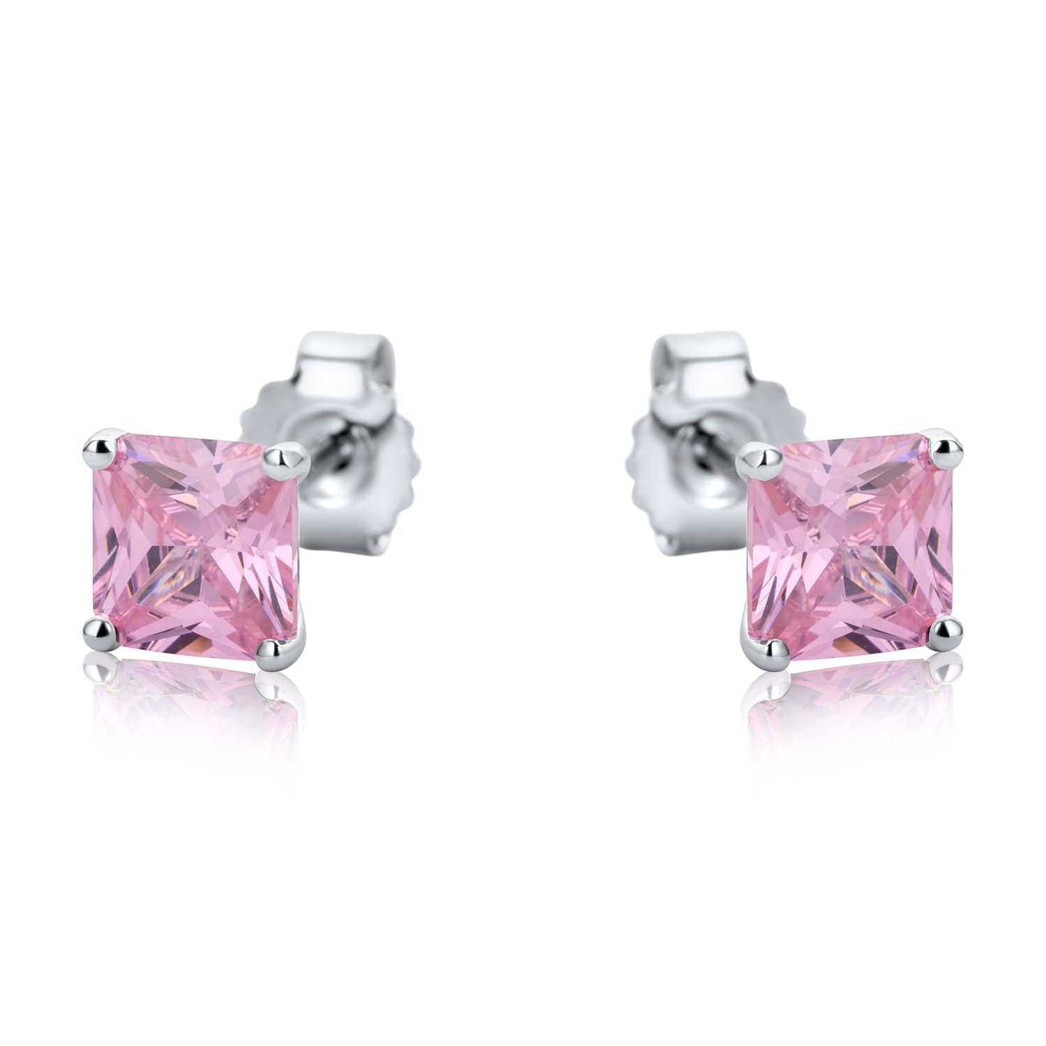 Lynora Jewellery Earring Sterling Silver Square Multicolour Stud Set Sterling Silver