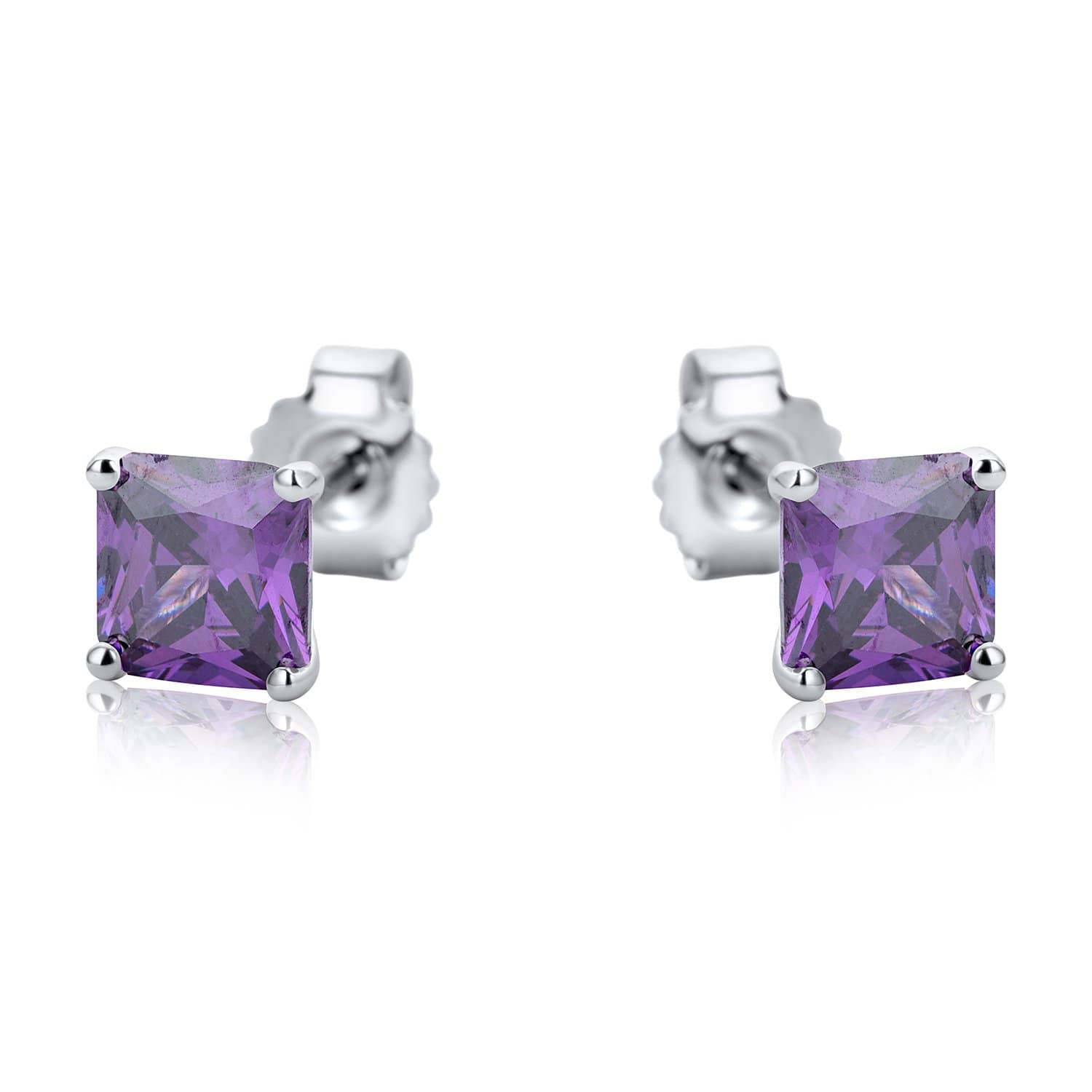 Lynora Jewellery Earring Sterling Silver Square Multicolour Stud Set Sterling Silver