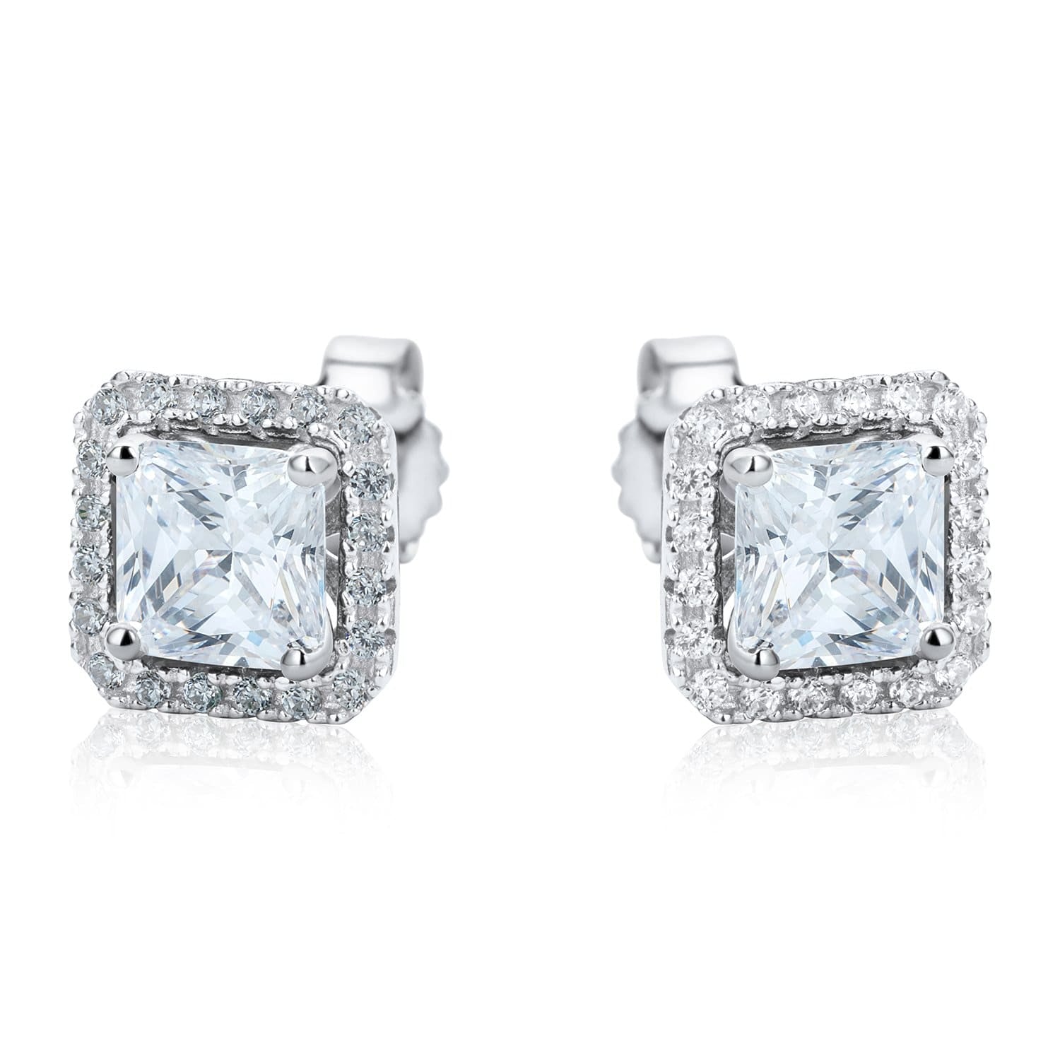 Lynora Jewellery Earring Sterling Silver Square Multicolour Stud Set Sterling Silver