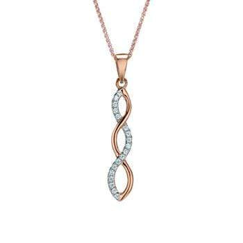 Lynora Jewellery Necklace 18" adj / Rose Gold Plate / Clear Elica Necklace Rose Gold Plate