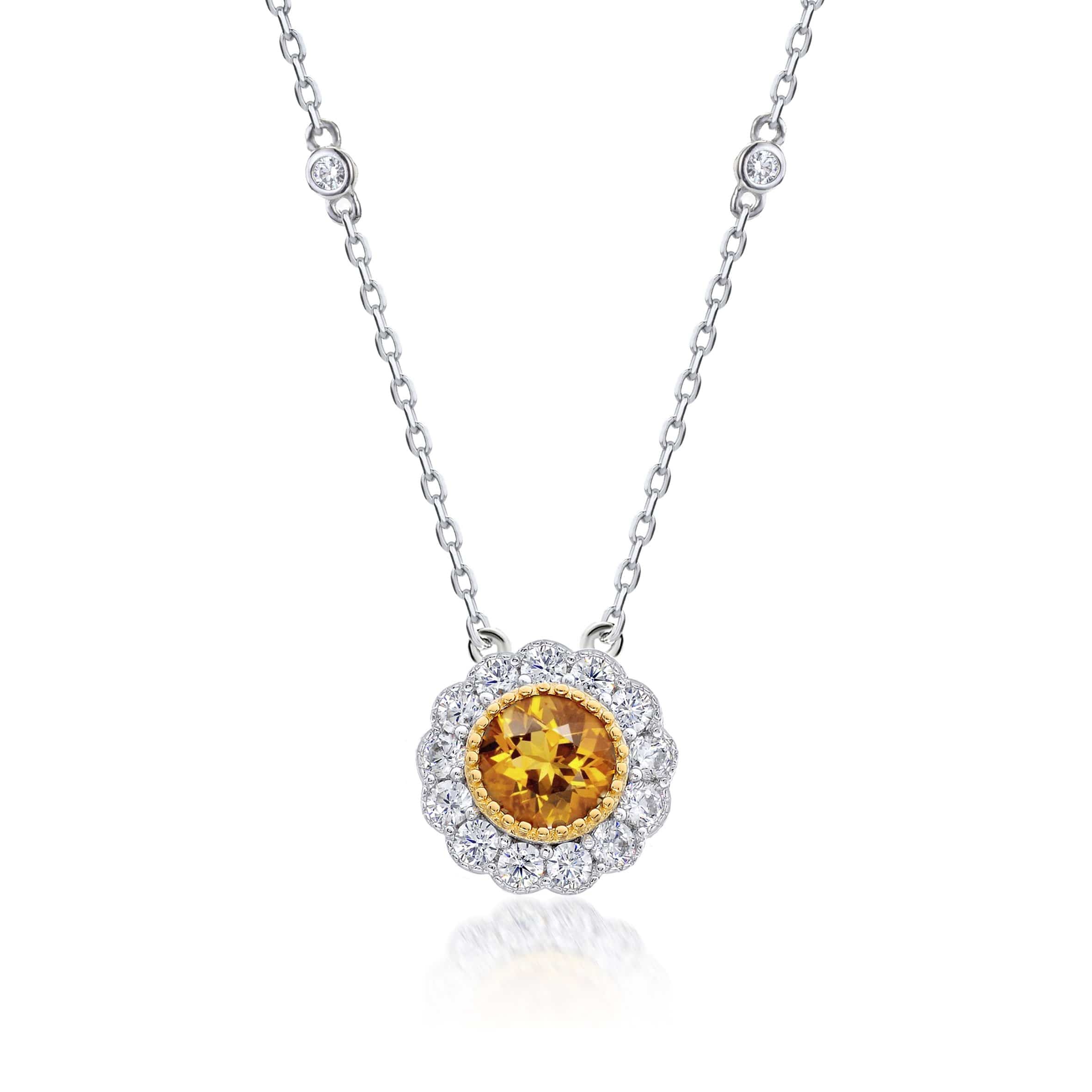 Lynora Jewellery Necklace 18" adj / Sterling Silver / Citrine Giallo Floral Necklace Sterling Silver