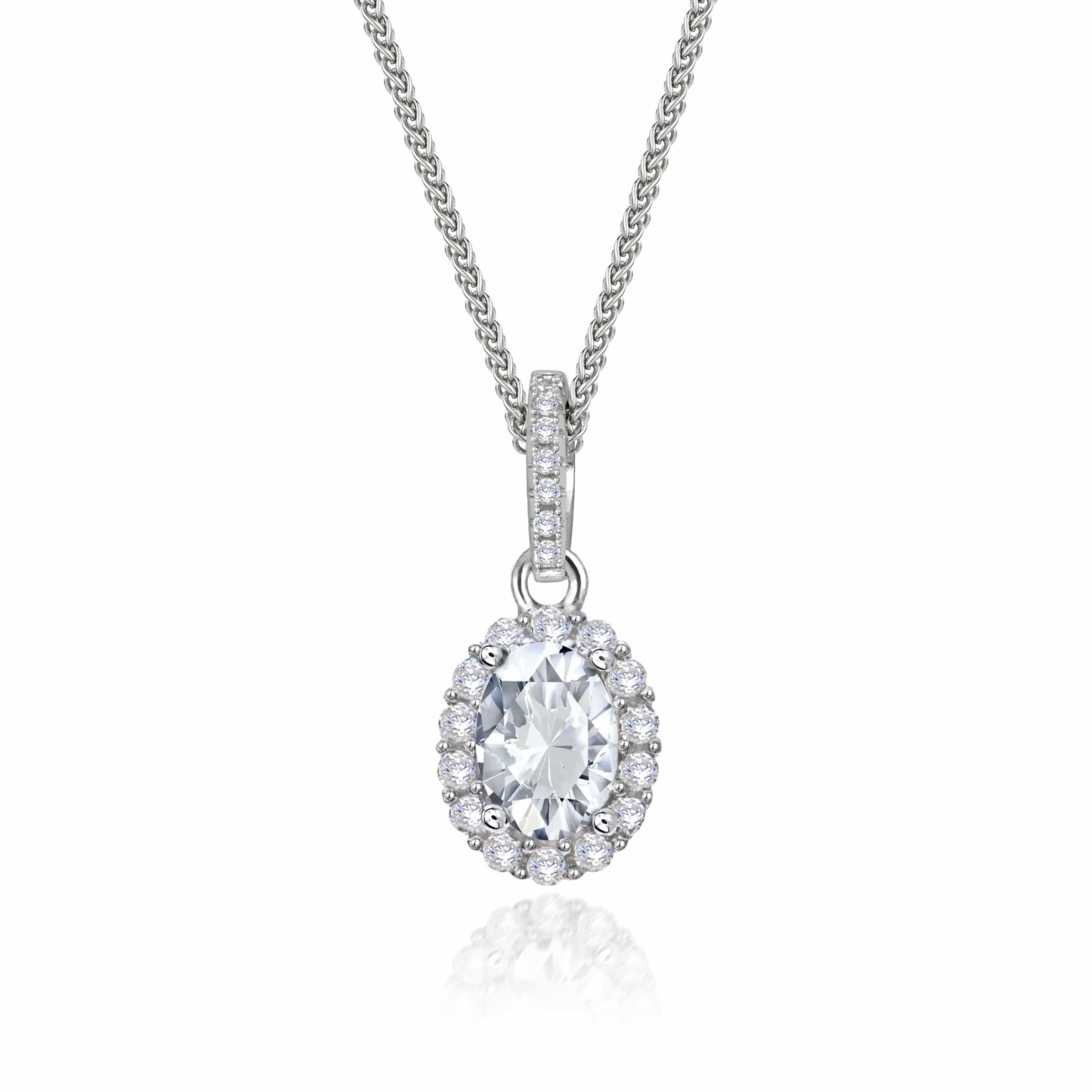 Lynora Jewellery Necklace 18" adj / Sterling Silver / Clear Opulence Necklace Sterling Silver