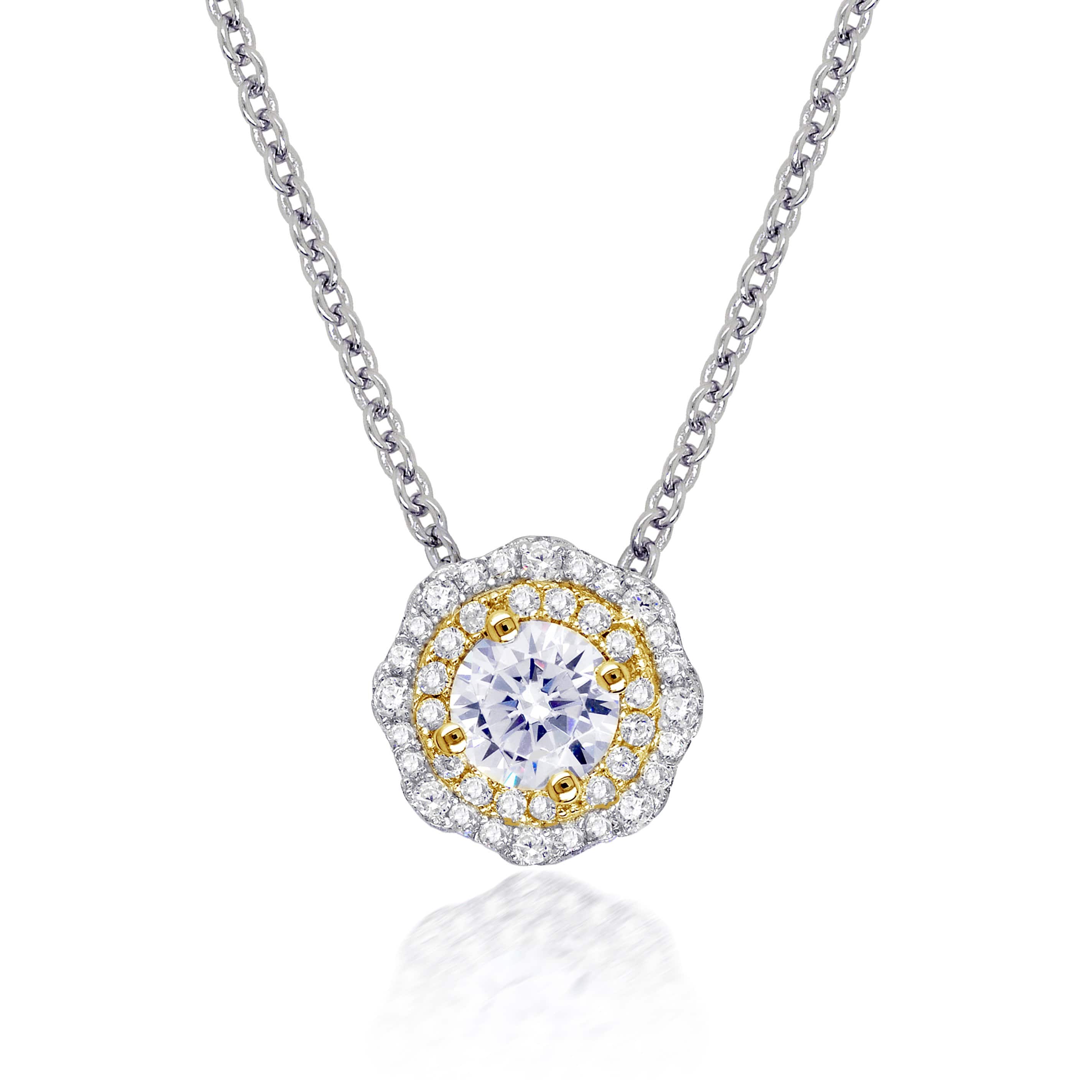 Lynora Jewellery Necklace 18" adj / Sterling Silver / Clear Vivaldi Pendant Sterling Silver