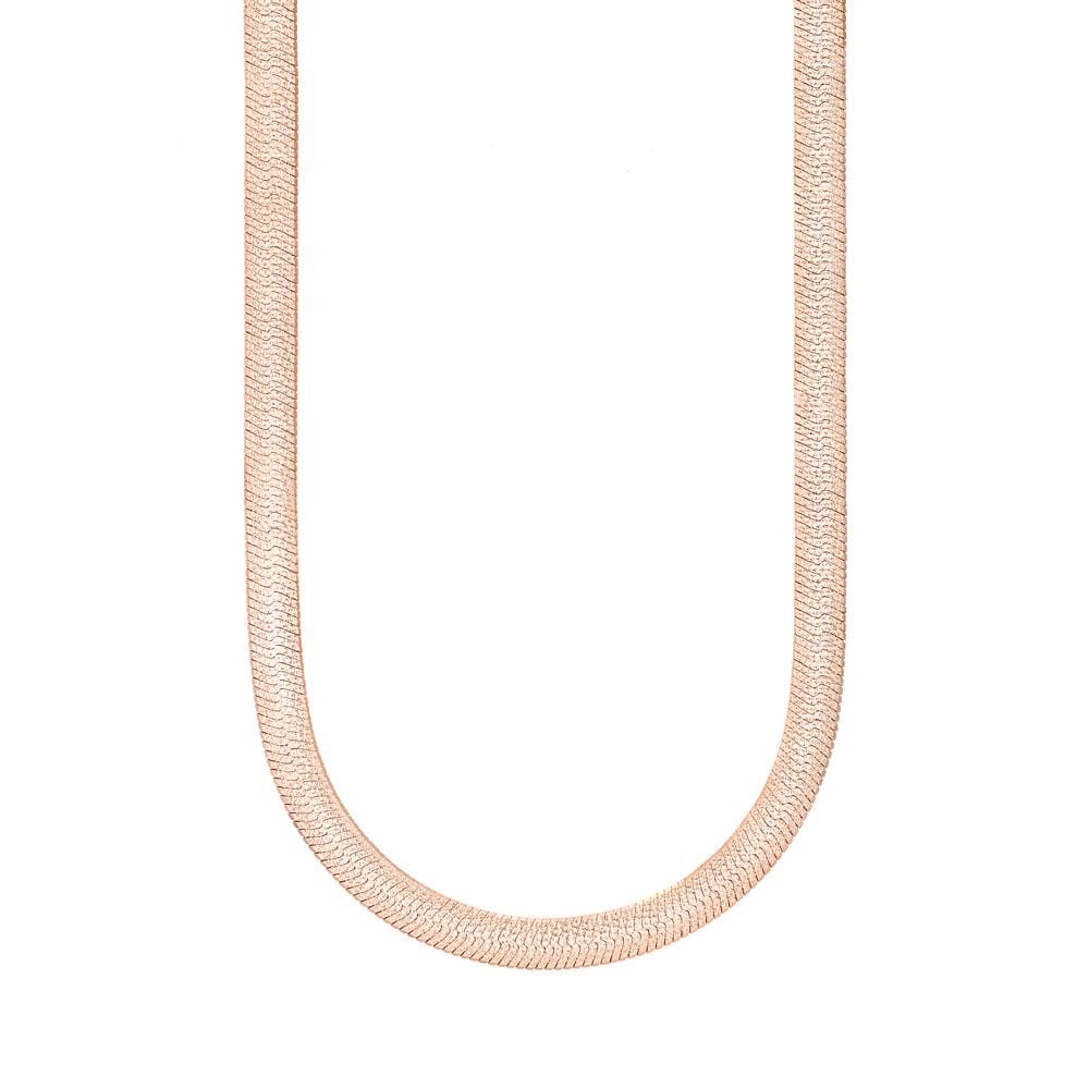 Lynora Jewellery Necklace 18" / Rose Gold Plate Flat Chain Necklace Rose Gold Plate