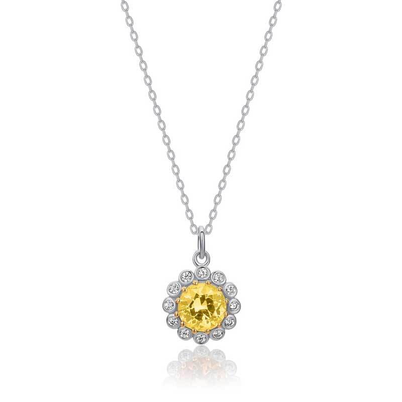 Lynora Jewellery Necklace 18" / Sterling Silver / Citrine Giallo Round Necklace Sterling Silver