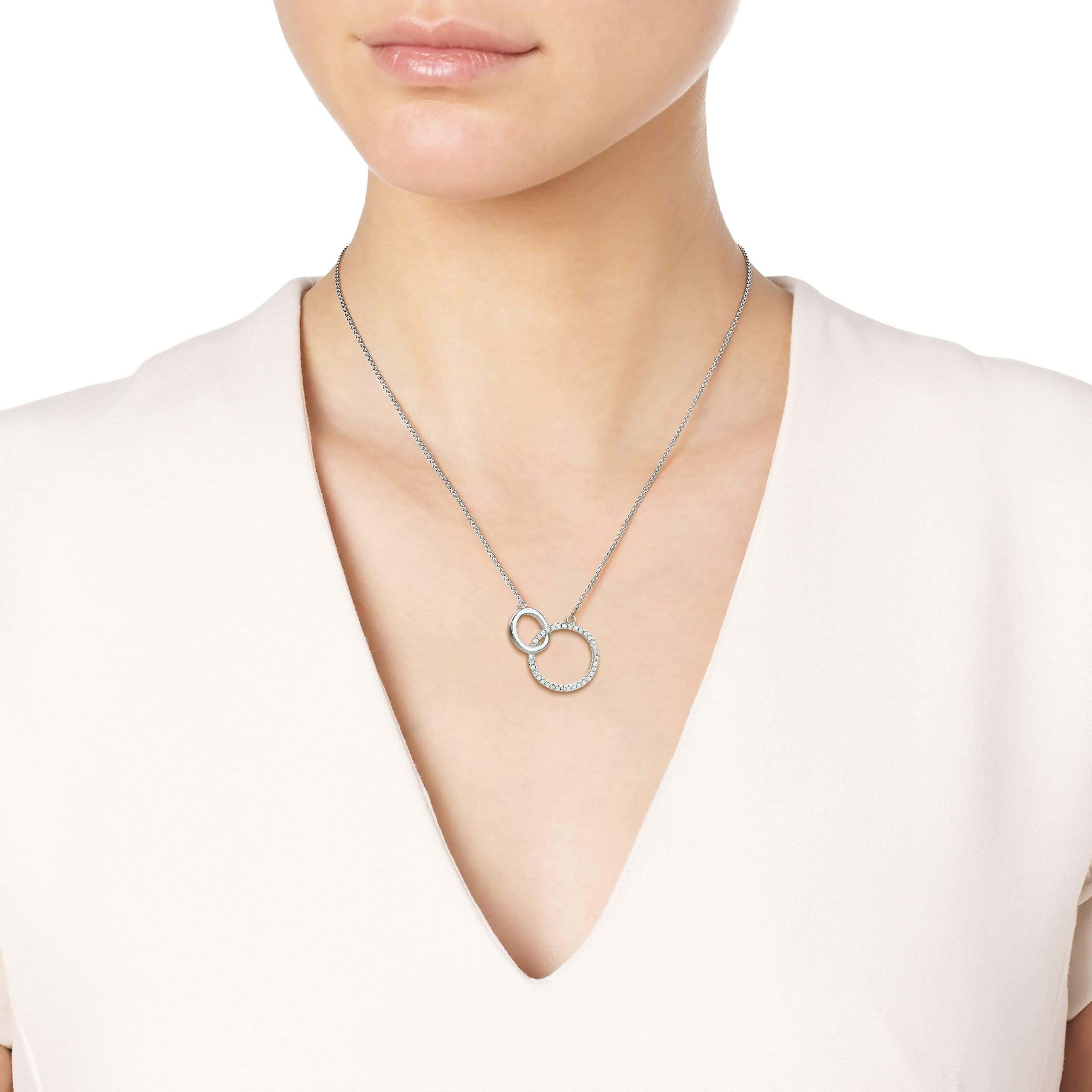 Lynora Jewellery Necklace 18" / Sterling Silver / Clear Anello Together Necklace Sterling Silver