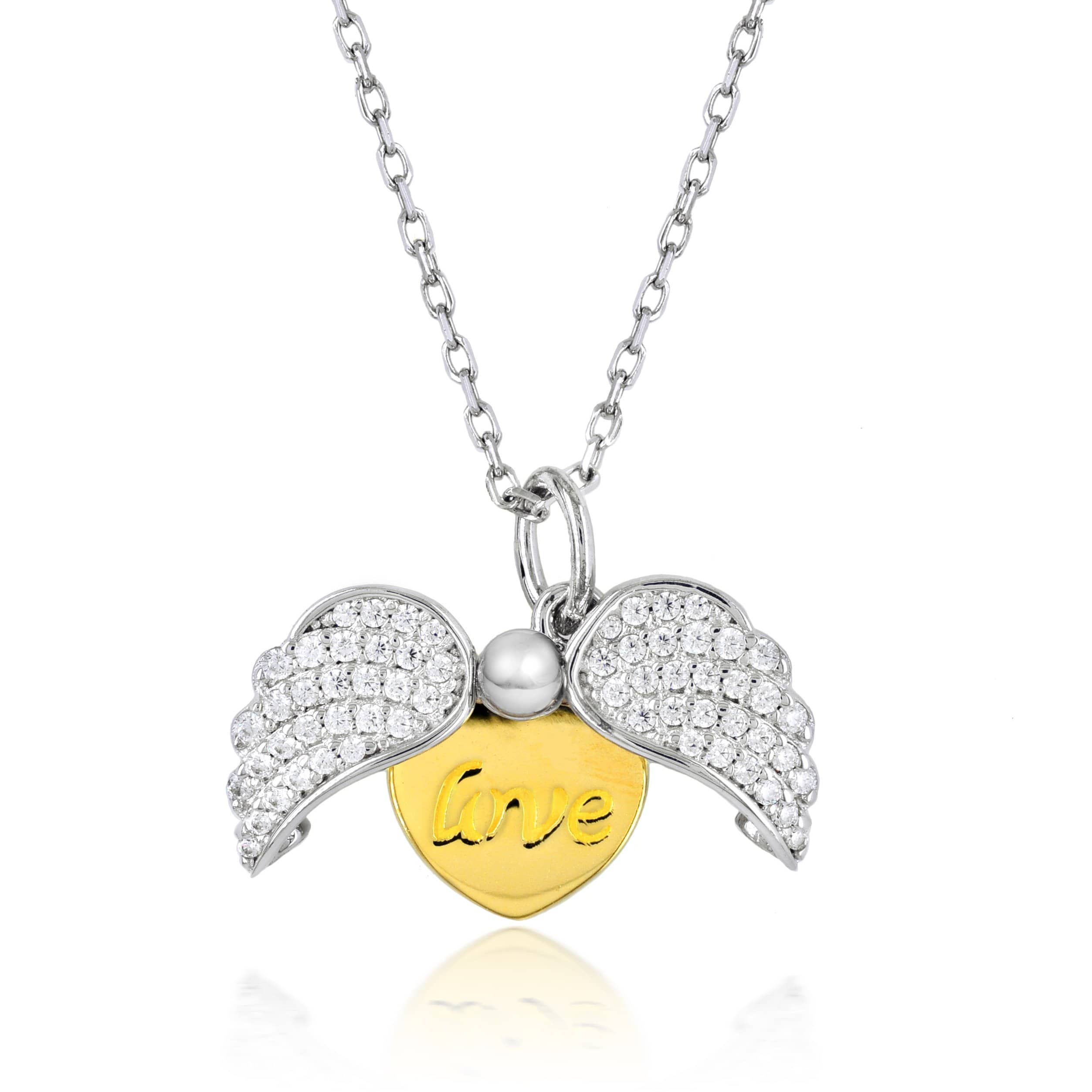Lynora Jewellery Necklace 18" / Sterling Silver / Clear Cupid's Heart Pendant Sterling Silver