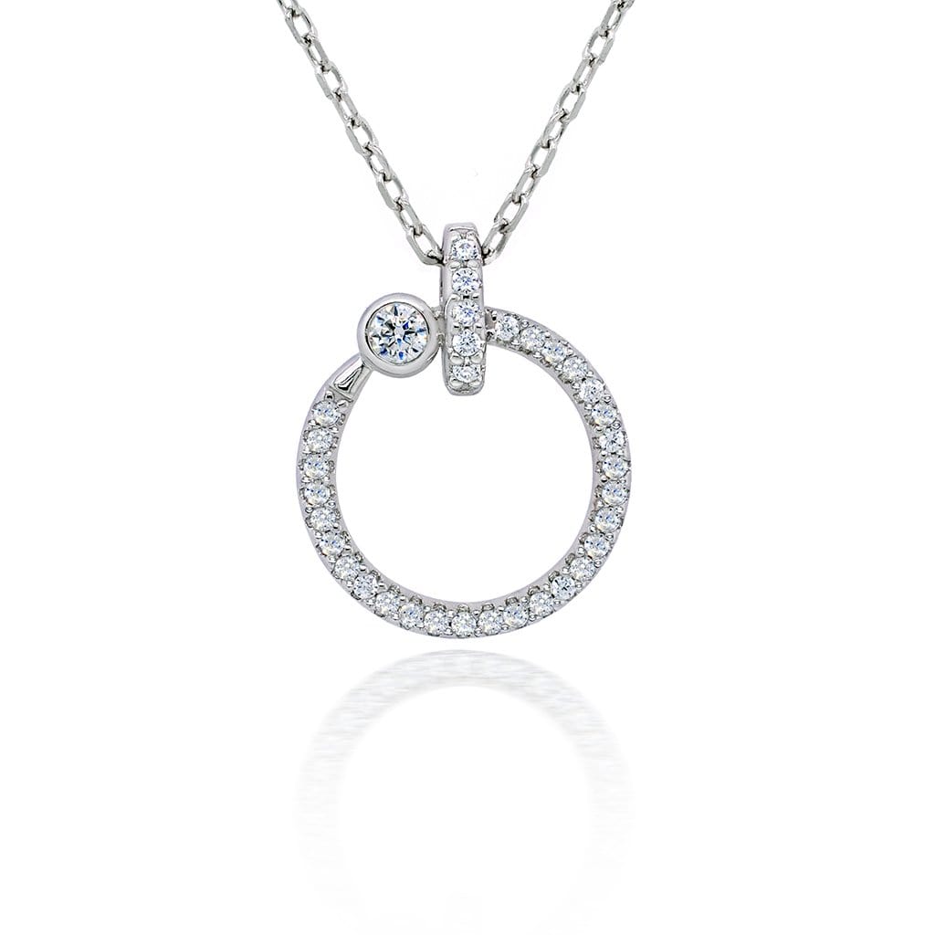 Lynora Jewellery Necklace 18" / Sterling Silver / Clear Luna Pendant Sterling Silver