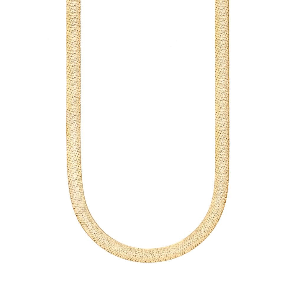 Lynora Jewellery Necklace 18" / Yellow Gold Plate Flat Chain Necklace Yellow Gold Plate