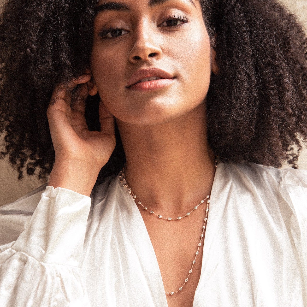 Lynora Jewellery Necklace Geobeads Necklace Rose Gold Plate