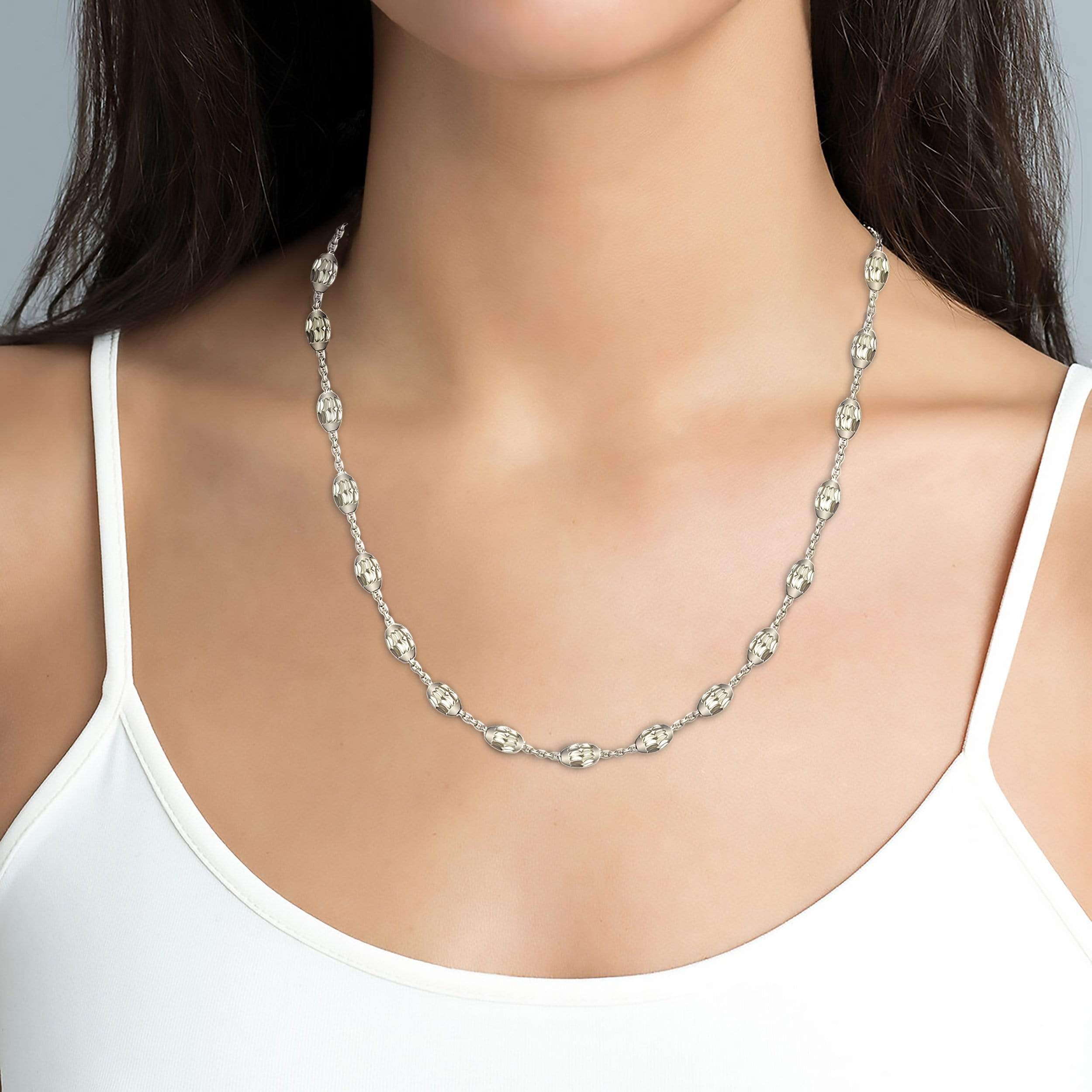 Lynora Jewellery Necklace Geobeads Necklace Sterling Silver