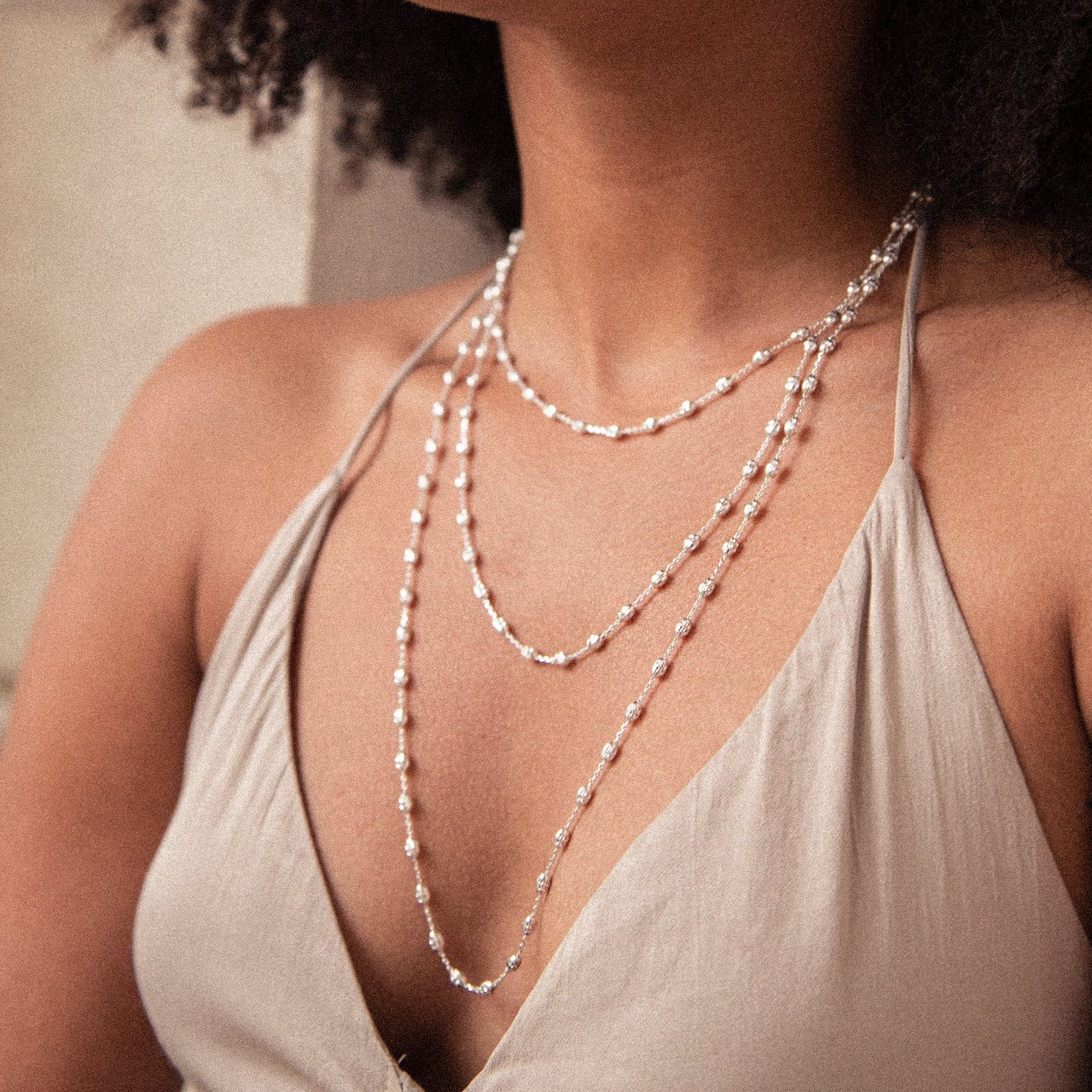Lynora Jewellery Necklace Geobeads Necklace Sterling Silver