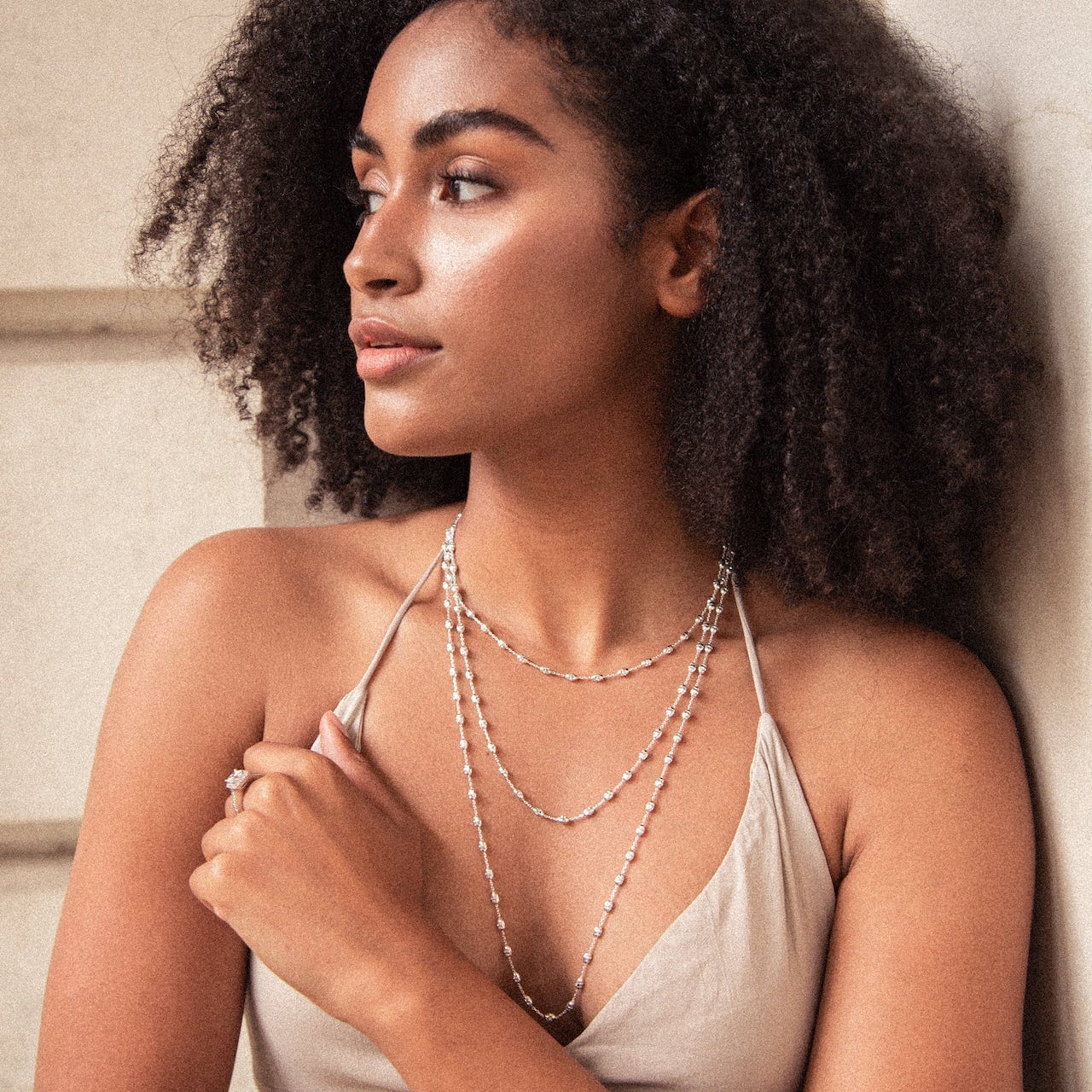 Lynora Jewellery Necklace Geobeads Necklace Sterling Silver