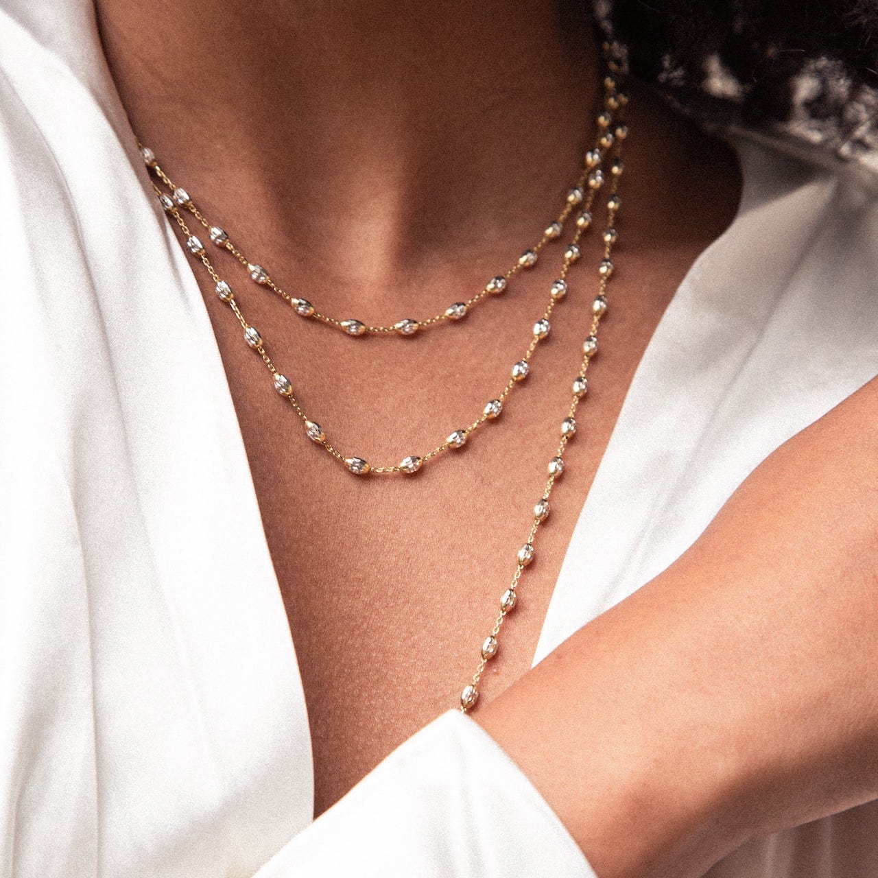 Lynora Jewellery Necklace Geobeads Necklace Yellow Gold Plate