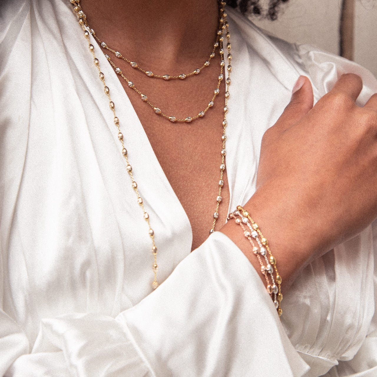 Lynora Jewellery Necklace Geobeads Necklace Yellow Gold Plate
