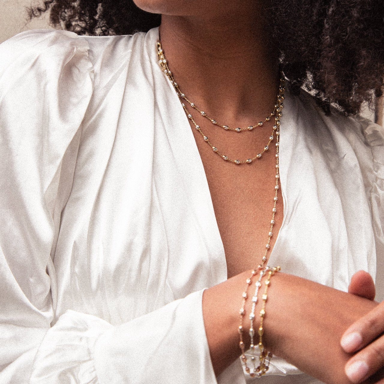 Lynora Jewellery Necklace Geobeads Necklace Yellow Gold Plate