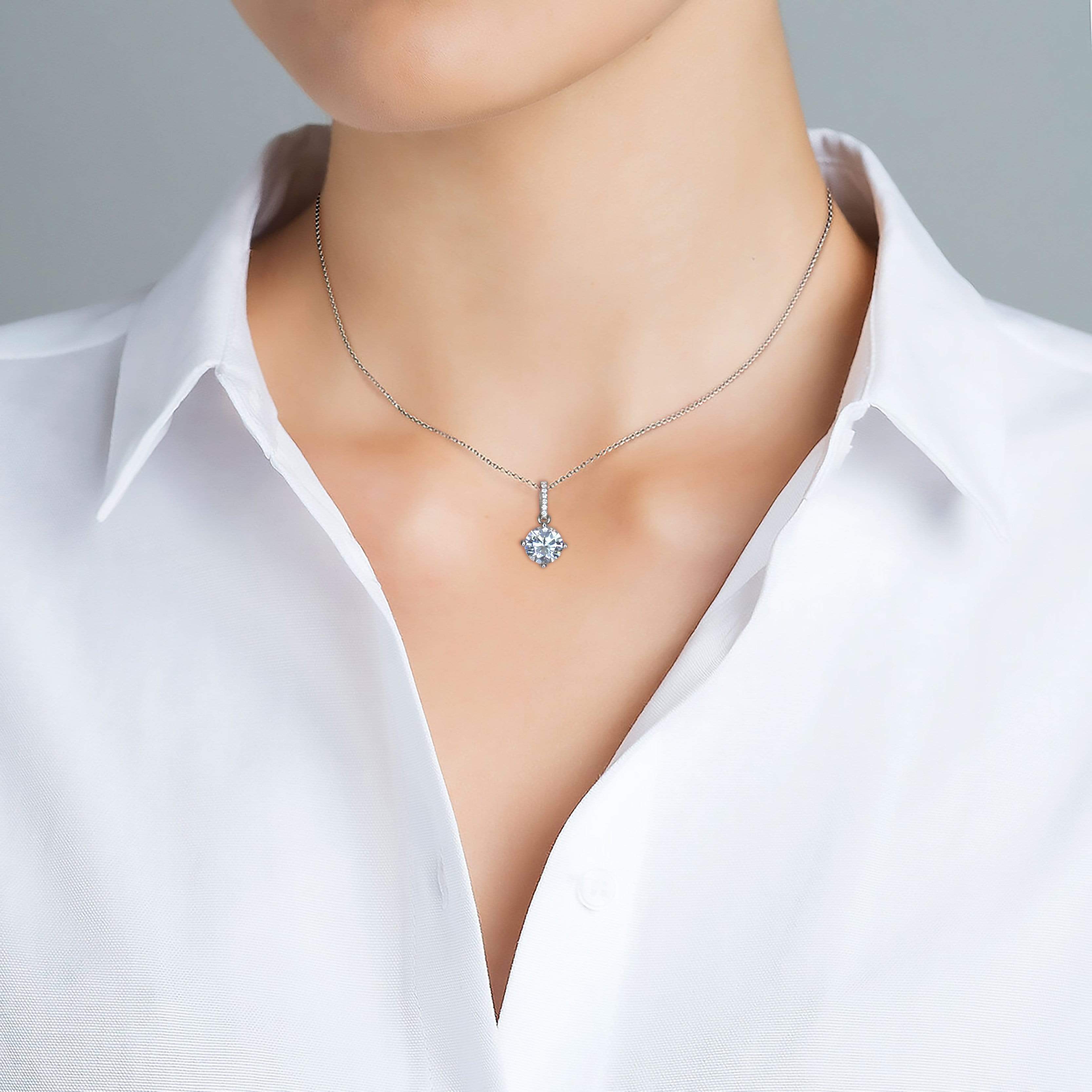 Lynora Jewellery Necklace Sterling Silver / Clear Classic Pendant Sterling Silver