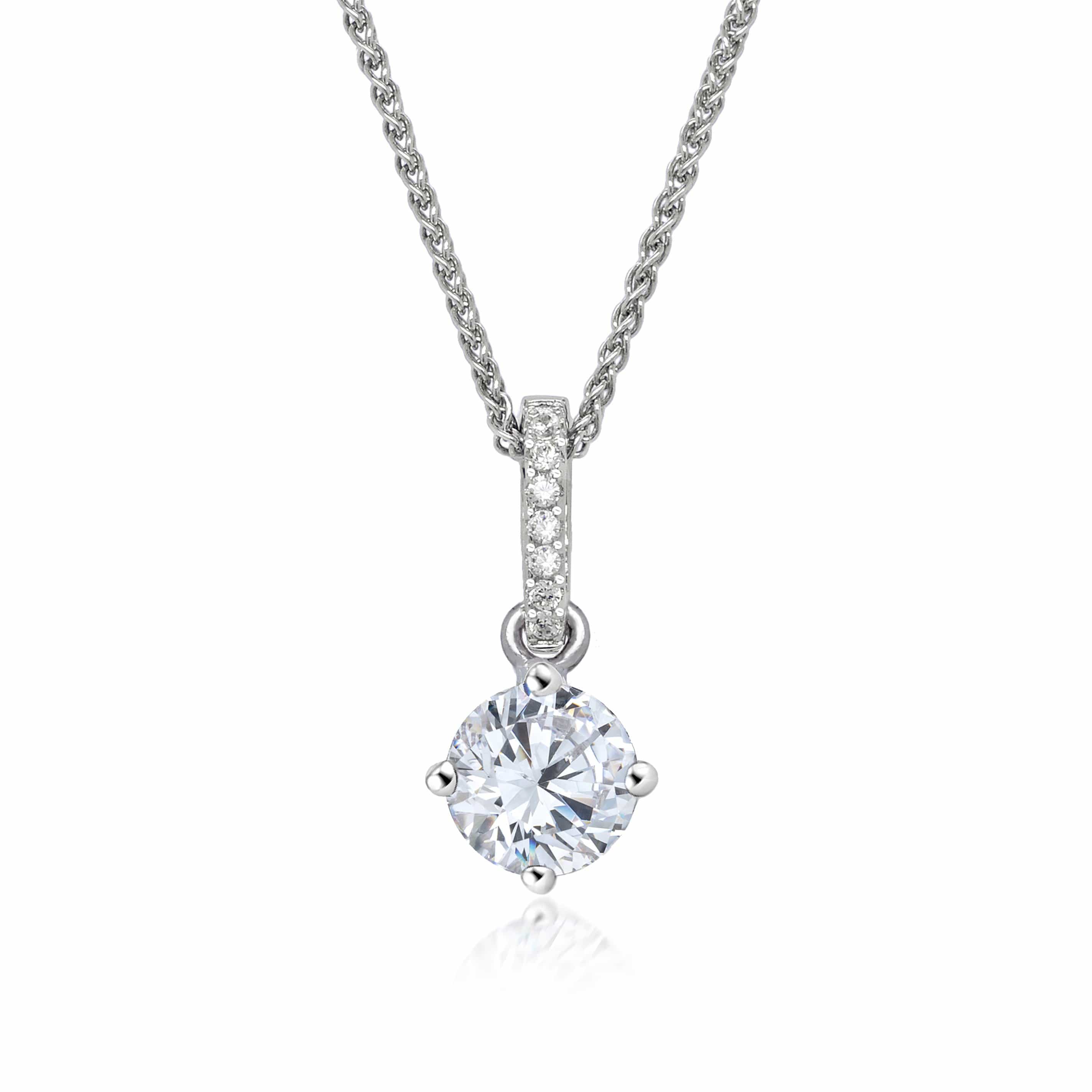 Lynora Jewellery Necklace Sterling Silver / Clear Classic Pendant Sterling Silver
