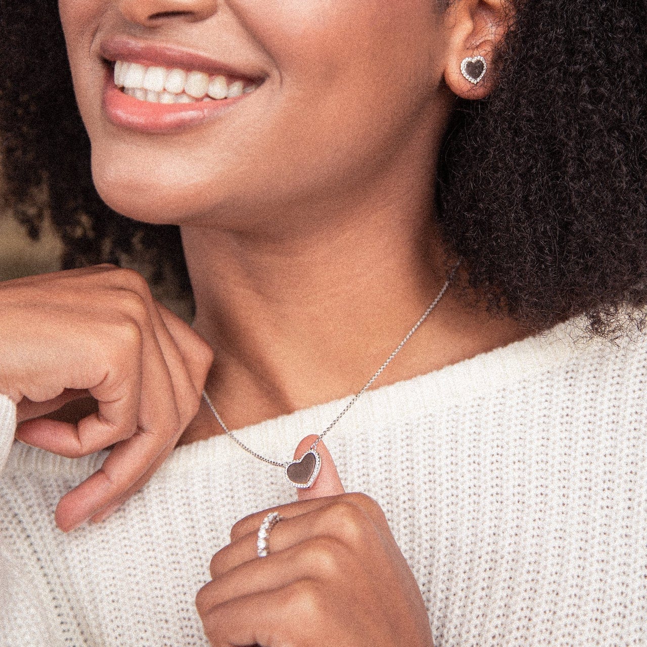 Lynora jewellery Necklace Sterling Silver / Clear Embrace Heart Necklace