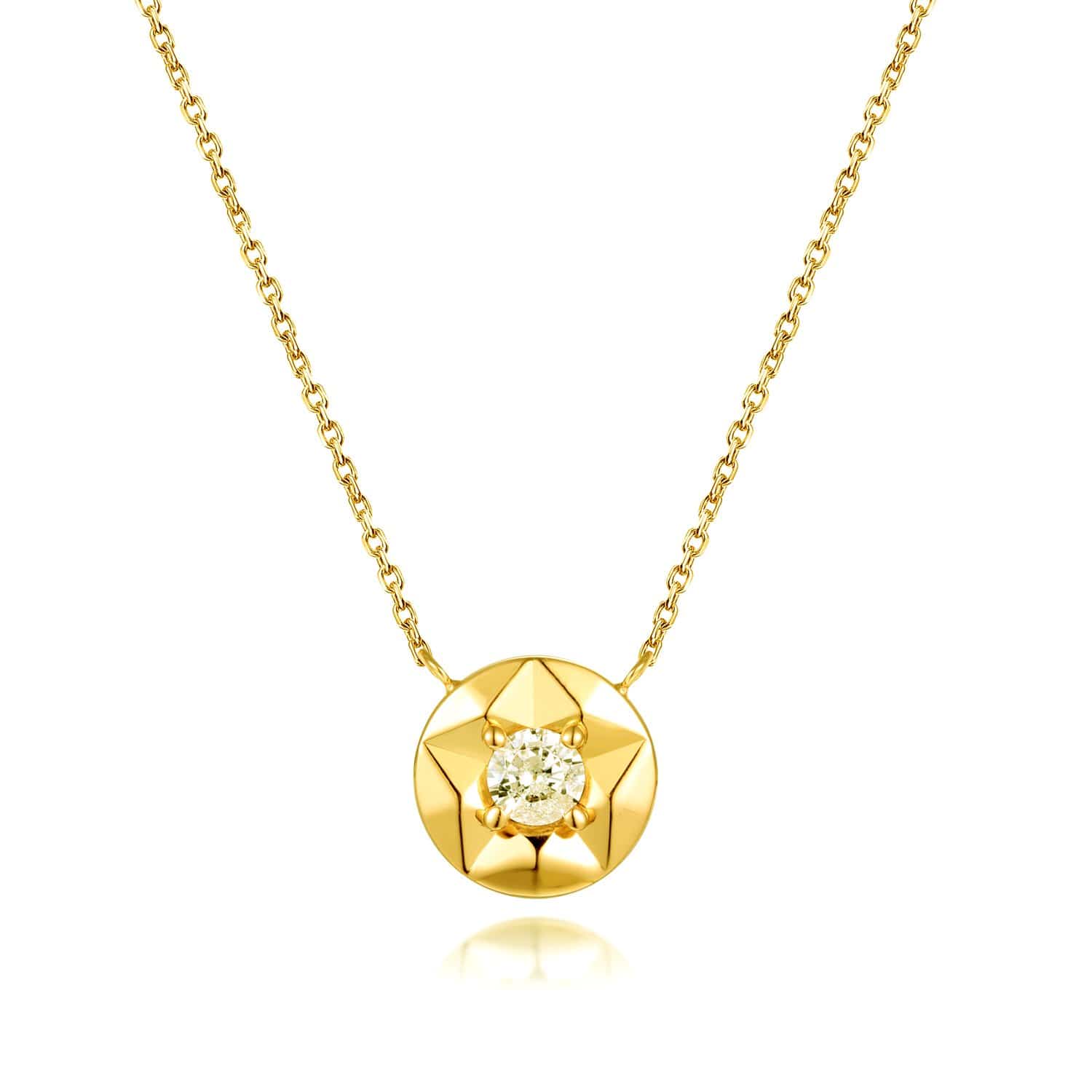 Lynora jewellery Necklace Sterling Silver / Clear Ester Gold Vermil On Silver Pendat