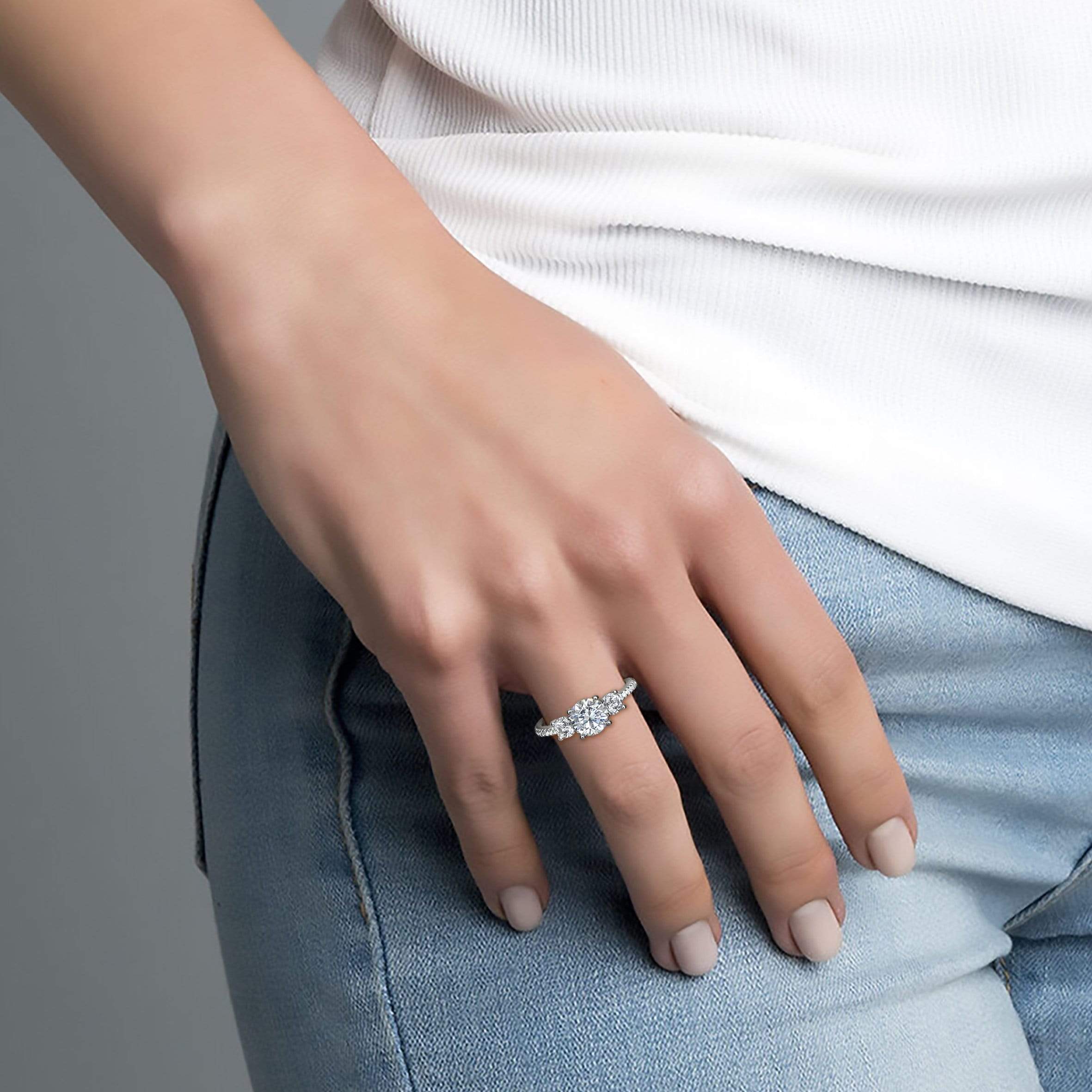 Lynora Jewellery Ring Fantasia Dual Gem Ring Sterling Silver Engagement Ring