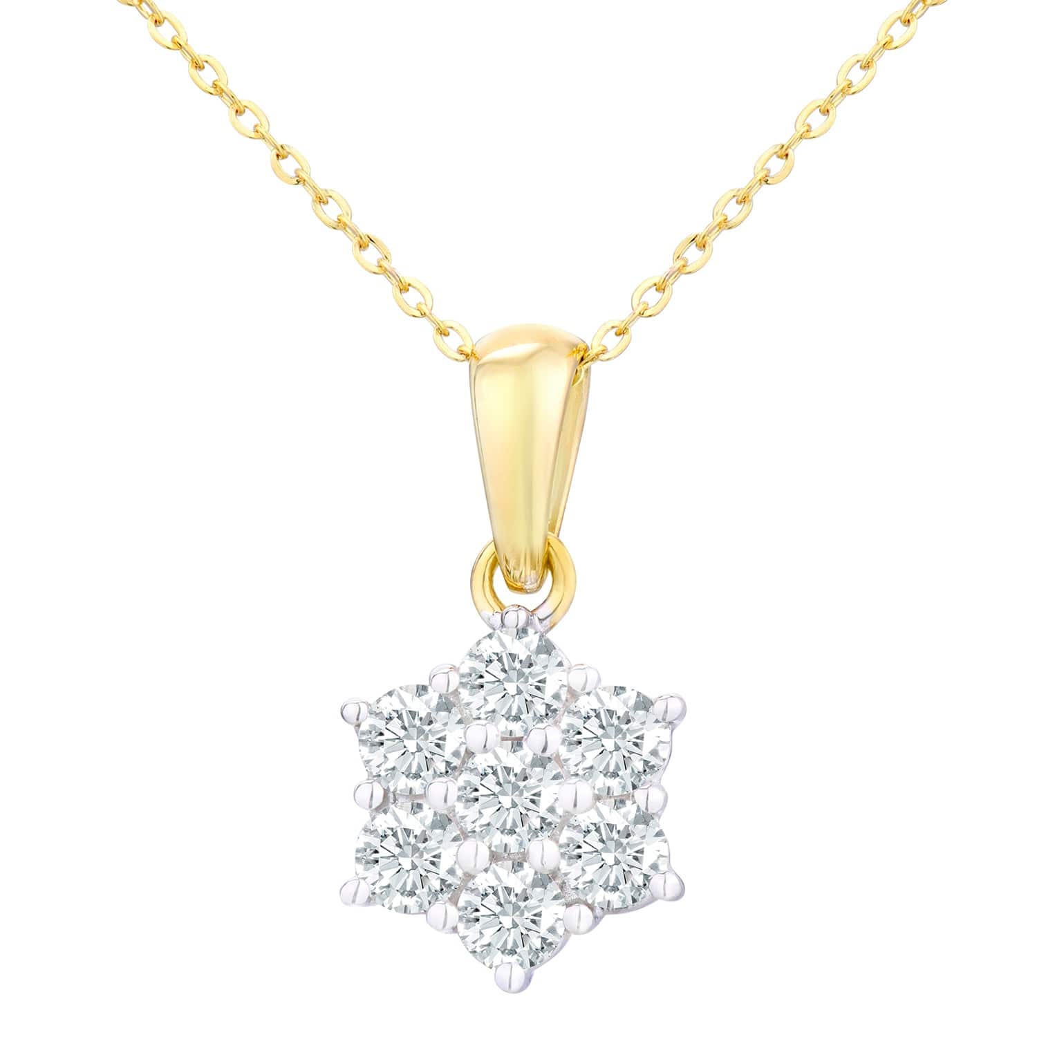 Diamond star necklace hot sale yellow gold