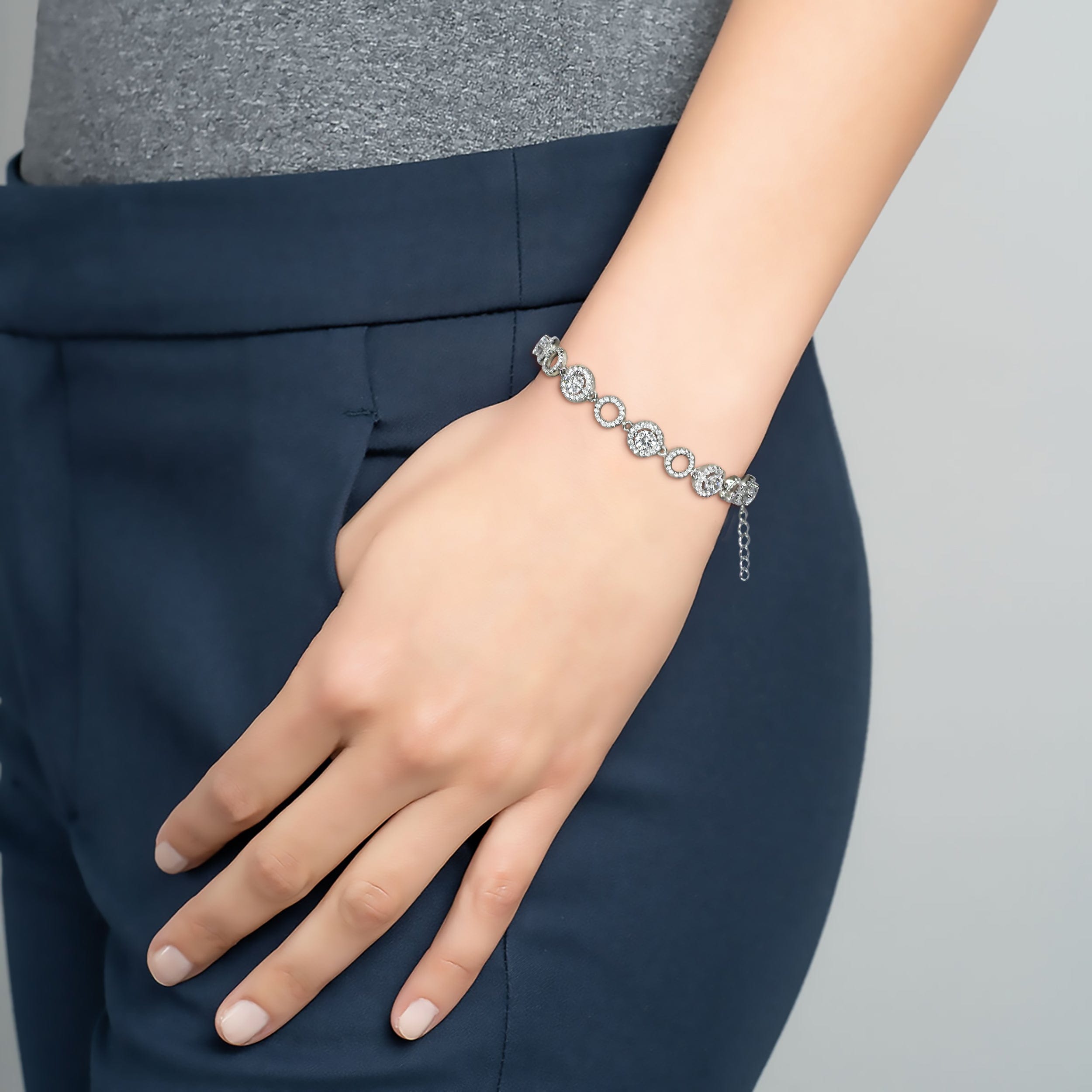 Lynora Silver Bracelet Sterling Silver / Clear Liza Bracelet
