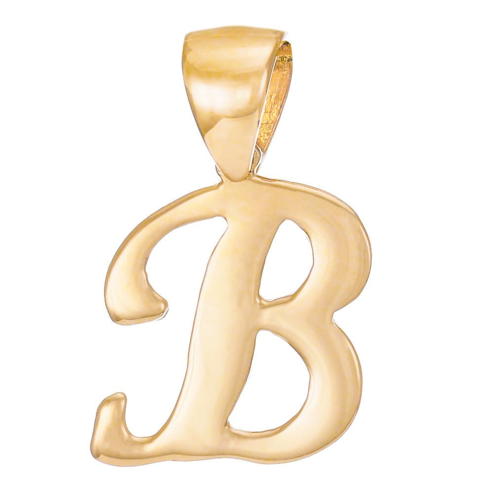 HGJ Pendant 14ct Yellow Gold Initial Pendant Letter B 14ct Gold 14ct Yellow Gold Initial Pendant Letter B
