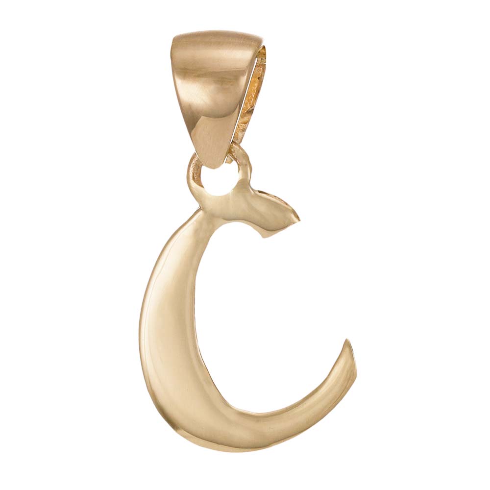 HGJ Pendant 14ct Yellow Gold Initial Pendant Letter C 14ct Gold 14ct Yellow Gold Initial Pendant Letter C