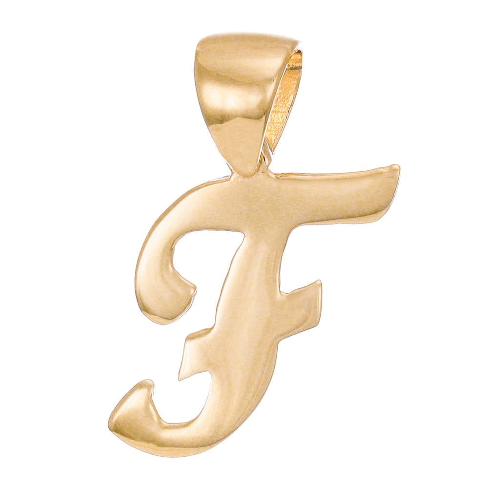 HGJ Pendant 14ct Yellow Gold Initial Pendant Letter F 14ct Gold 14ct Yellow Gold Initial Pendant Letter F