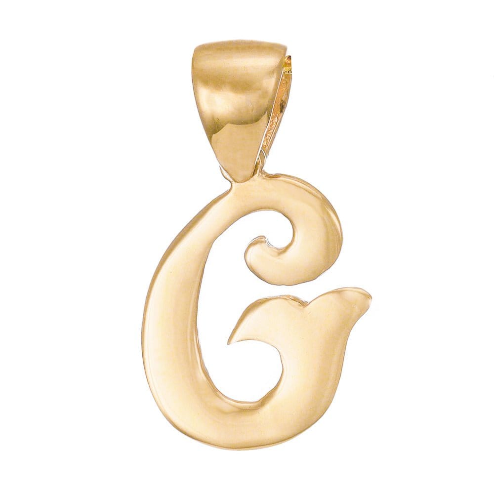HGJ Pendant 14ct Yellow Gold Initial Pendant Letter G 14ct Gold 14ct Yellow Gold Initial Pendant Letter G