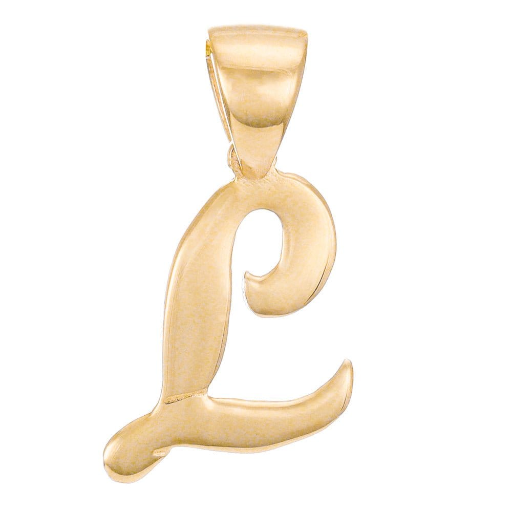 HGJ Pendant 14ct Yellow Gold Initial Pendant Letter L 14ct Gold 14ct Yellow Gold Initial Pendant Letter L