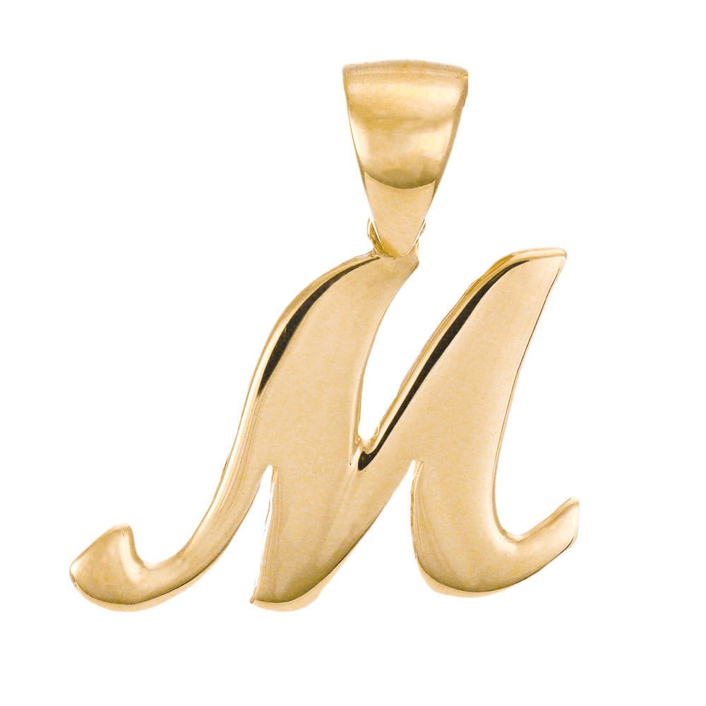 HGJ Pendant 14ct Yellow Gold Initial Pendant Letter M 14ct Gold 14ct Yellow Gold Initial Pendant Letter M