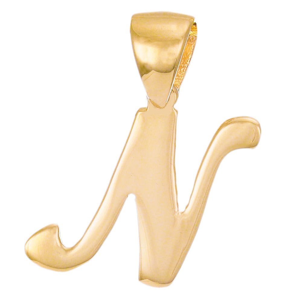 HGJ Pendant 14ct Yellow Gold Initial Pendant Letter N 14ct Gold 14ct Yellow Gold Initial Pendant Letter N