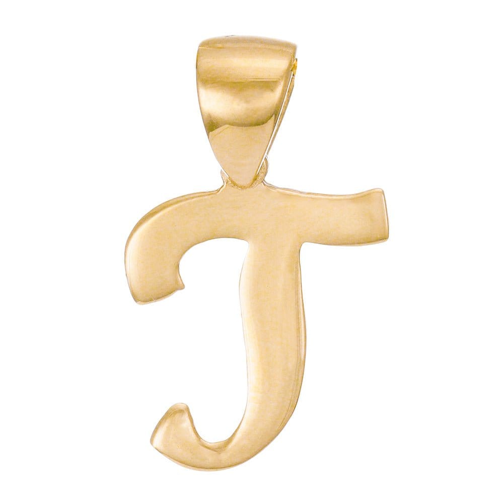 HGJ Pendant 14ct Yellow Gold Initial Pendant Letter T 14ct Gold 14ct Yellow Gold Initial Pendant Letter T